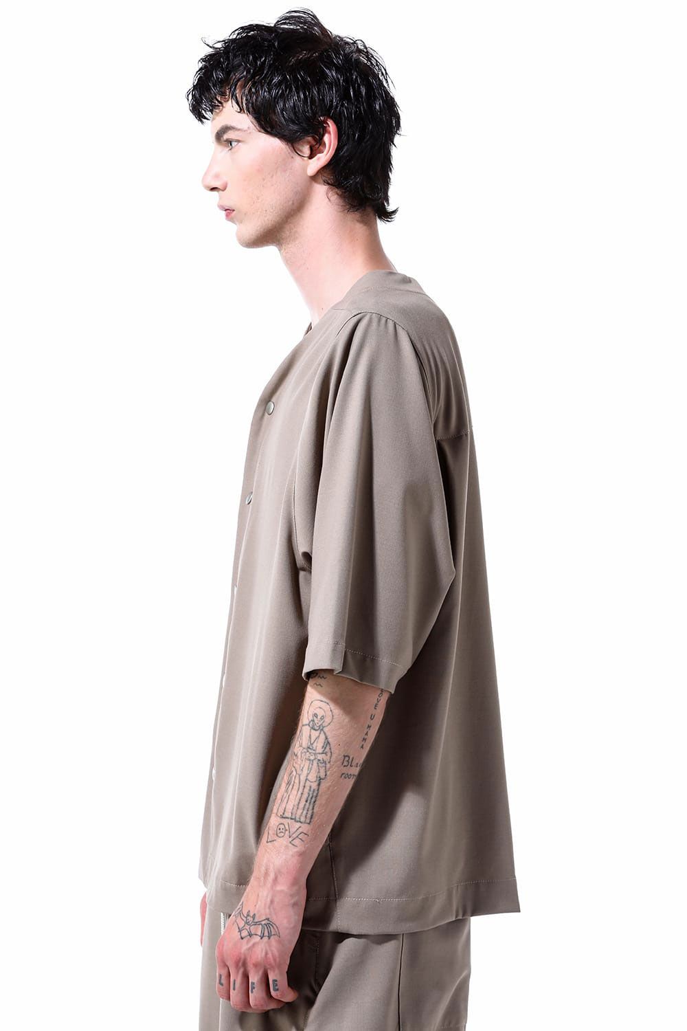 サマーウールベースボールシャツ / Summer Wool Baseball Shirts / ブラック / ag-11017-2