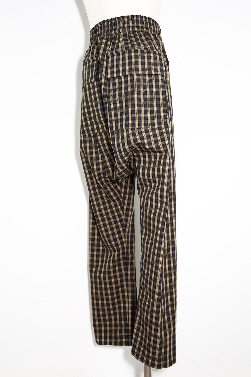 チェックフロントジップサルエルイージーパンツ / Check Front Zip Sarouel Easy Pants / イエロー