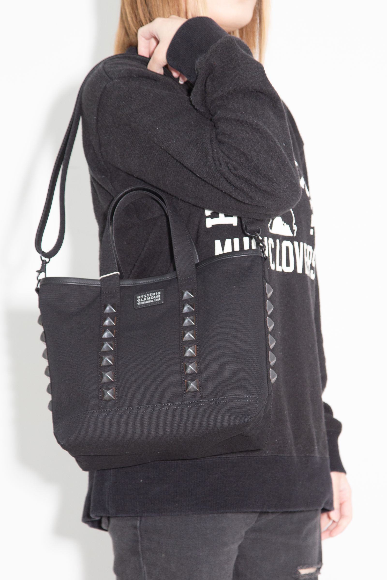 [ラスト1点] STUDS CANVAS クロスボディーバッグ