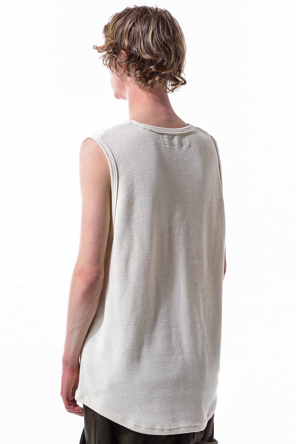 [ラスト1点 サイズ3] ミドル丈ワッフルタンクトップ / Middle Length Tank Top / オリーブ / ag-10096-1