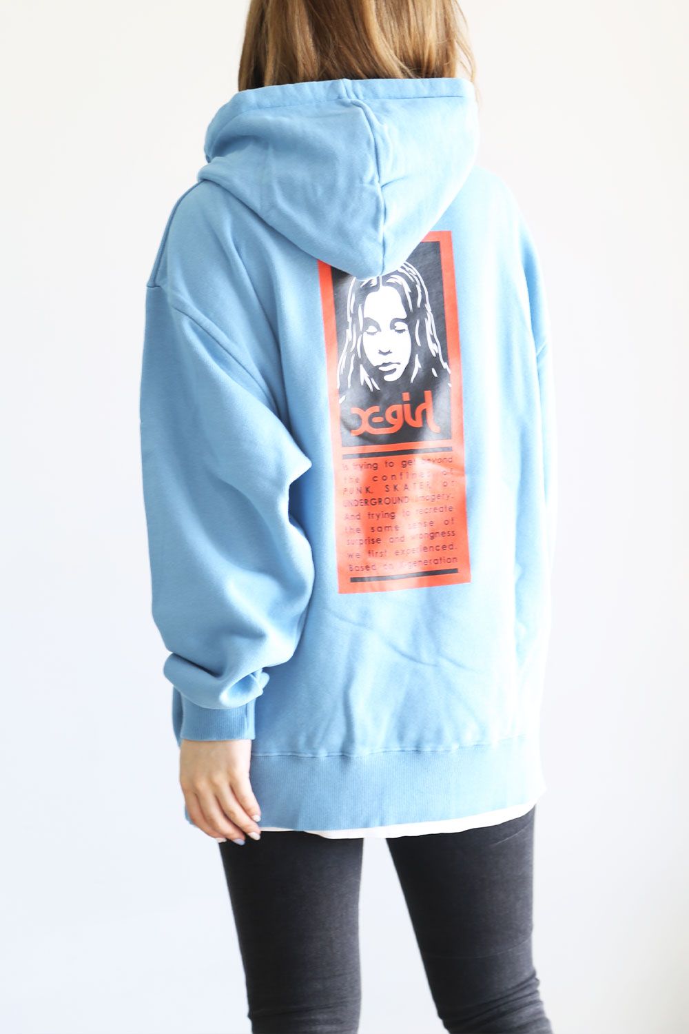 X-girl - WORDS FACE SWEAT HOODIE / ブラック | Tempt