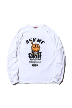 ×VENICE8 COFFEE HOUSE®️ STAFF DROPSHOULDER  L/S T-SHIRT / ホワイト