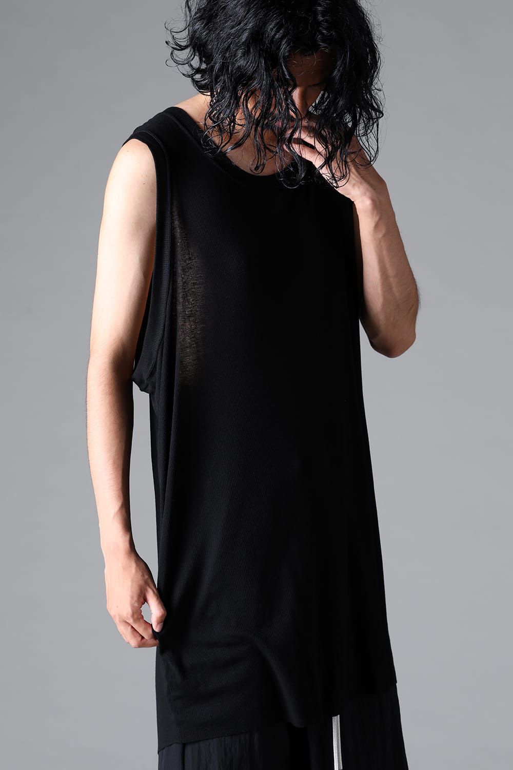 RIB LONG TANK TOP / グレー