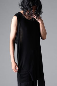 RIB LONG TANK TOP / ブラック