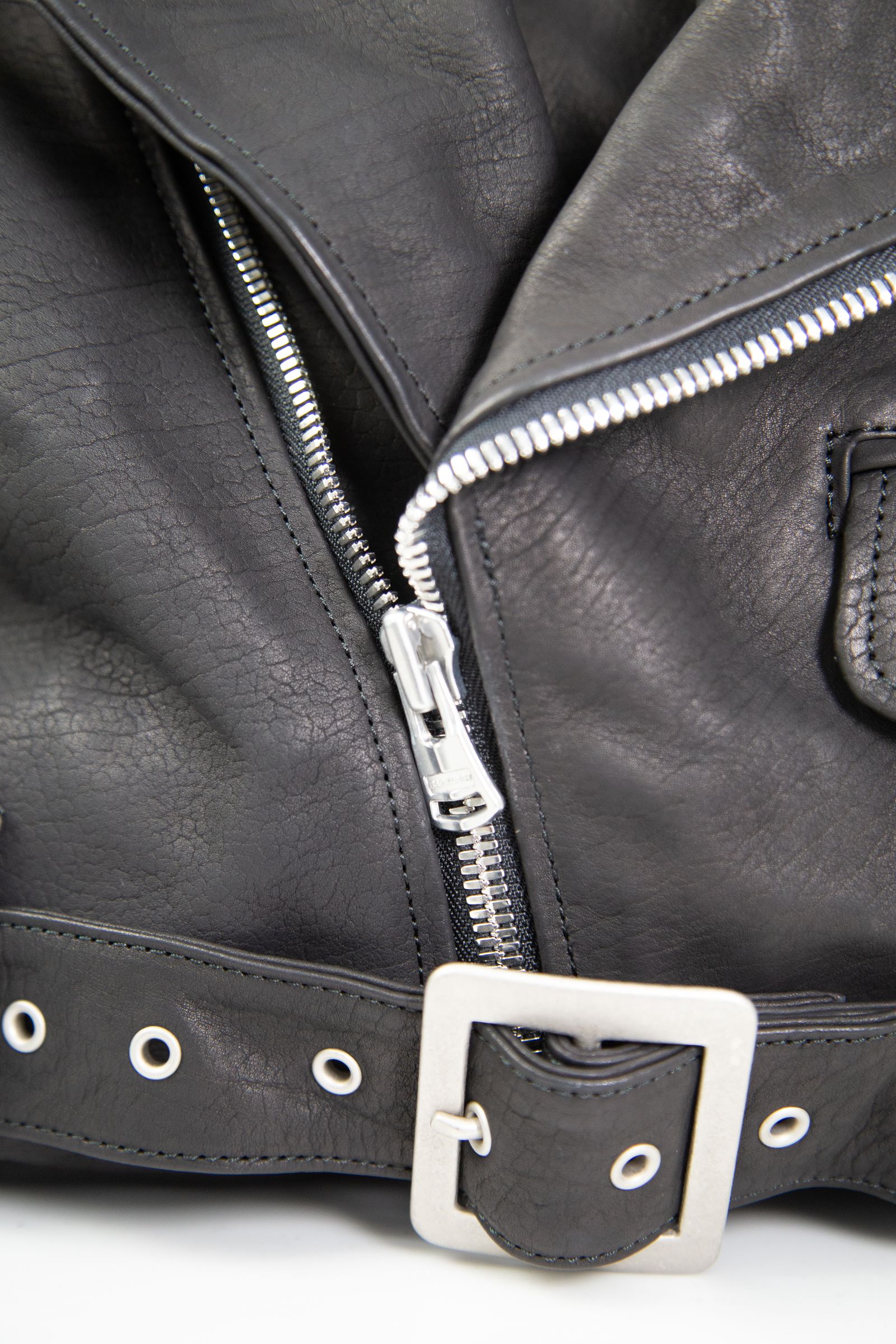 JAPAN CALF GARMENT-WASH RIDERS GYM BAG / ブラック