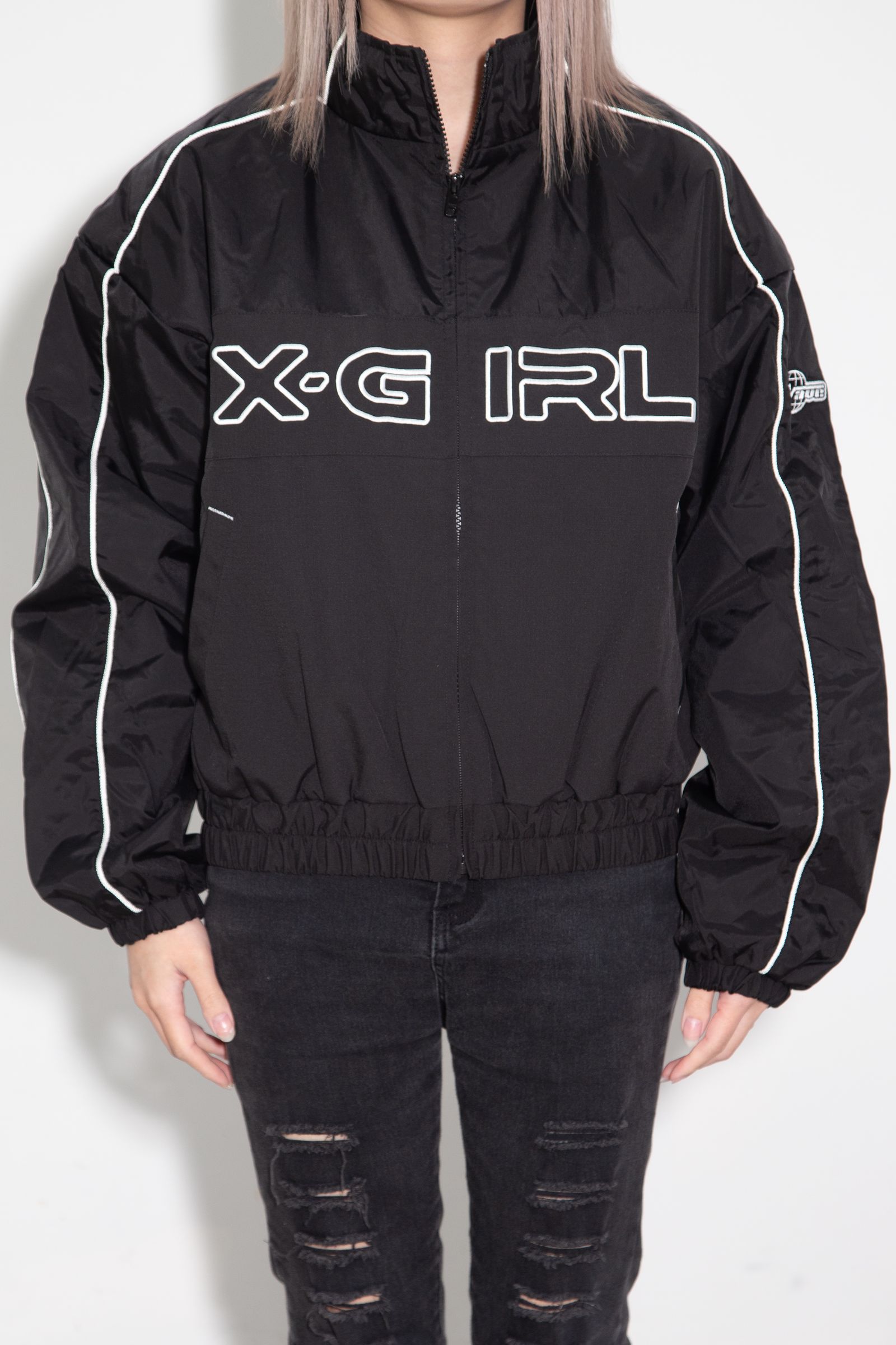 X-girl LOGO EMBROIDERY JACKET / ブラック