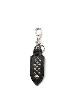 STUDS LEATHER KEY RING / ブラック