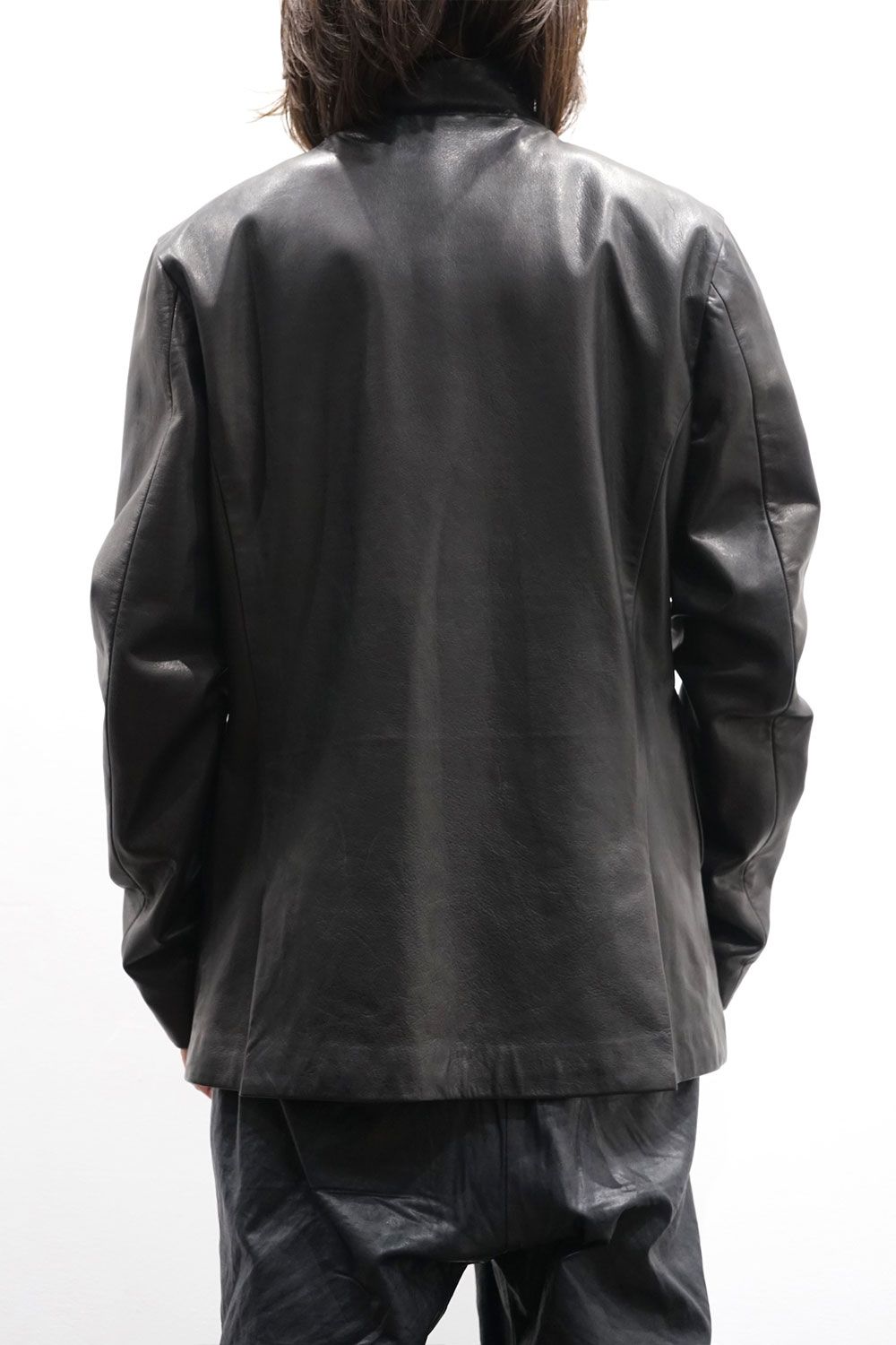 leather zip-up jacket