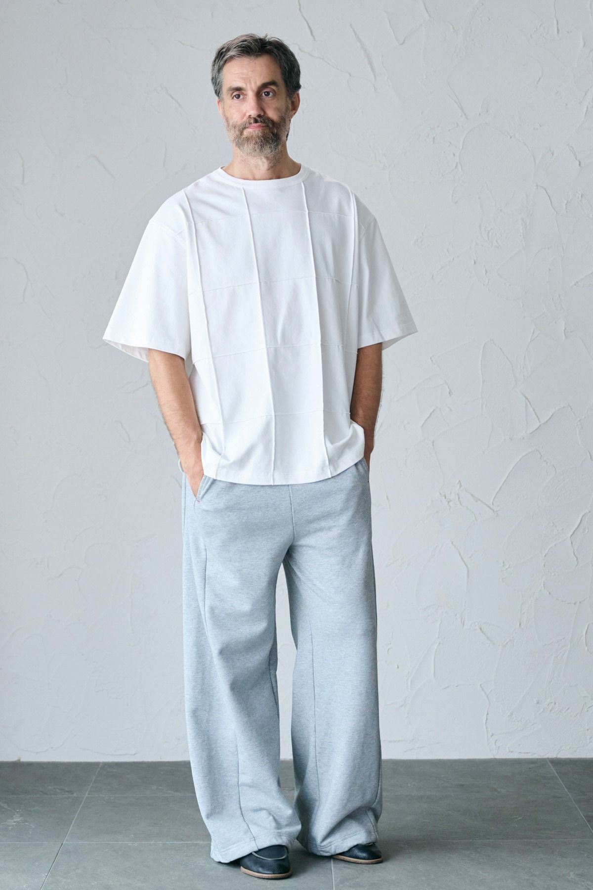 VINCENT / BLOCK STITCH TOP コットンジャージーTシャツ - OFFWHITE