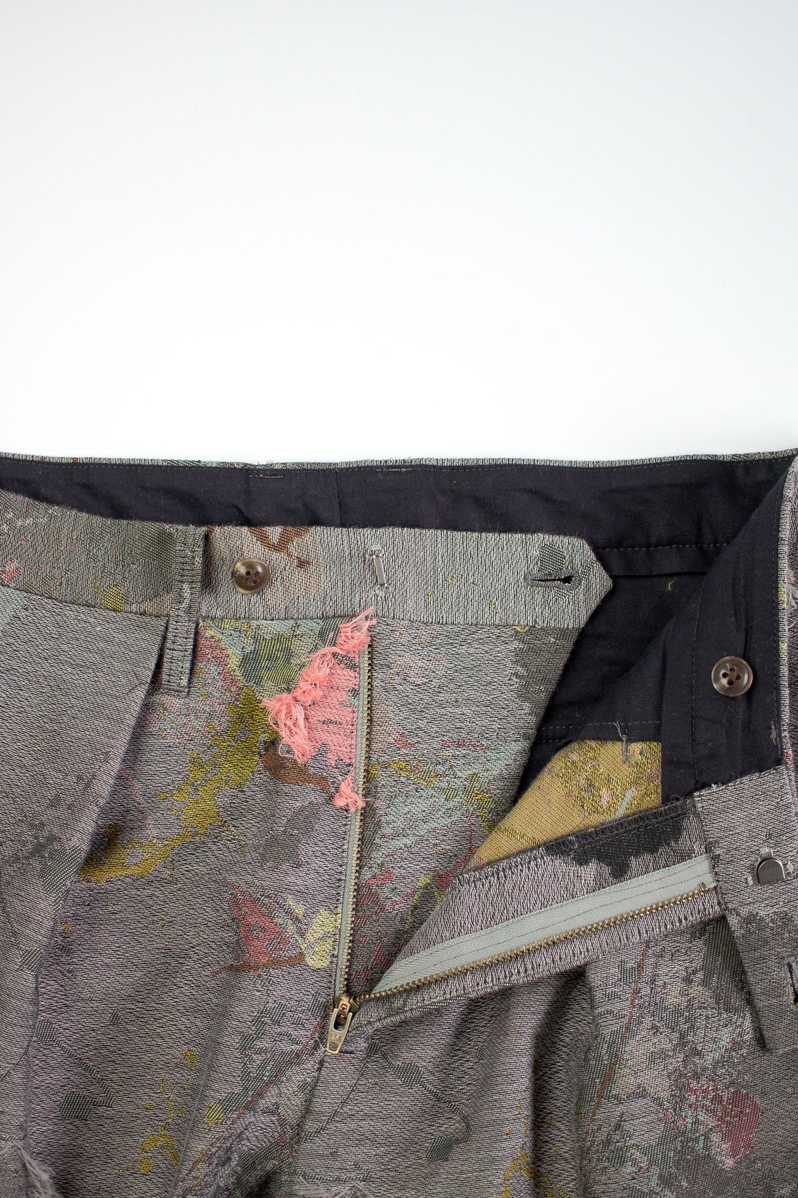 paint jacquard trousers - gray