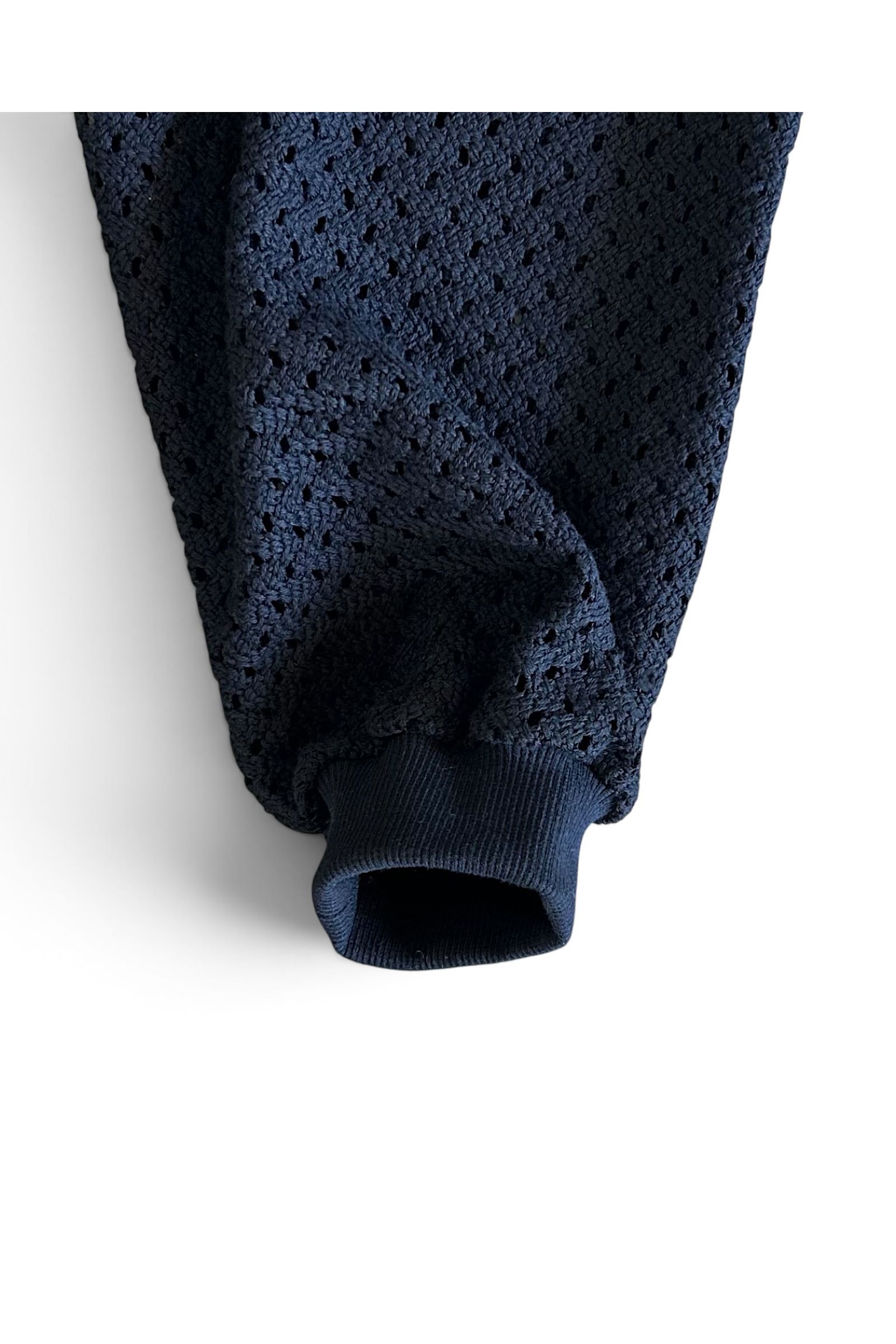 WOVEN-CARDIGAN / ウーブンカーディガン : メッシュカーディガン - BLACK