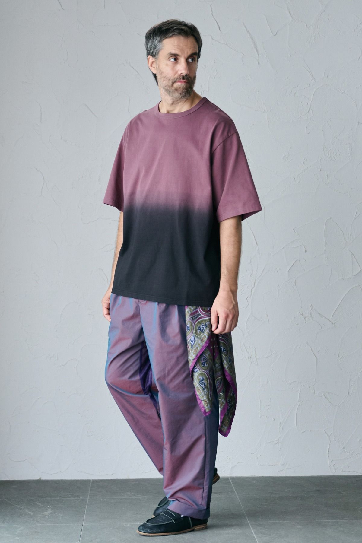 PABLO / STEP DYEING TOP グラデーション染めTシャツ - SMOKEPINK