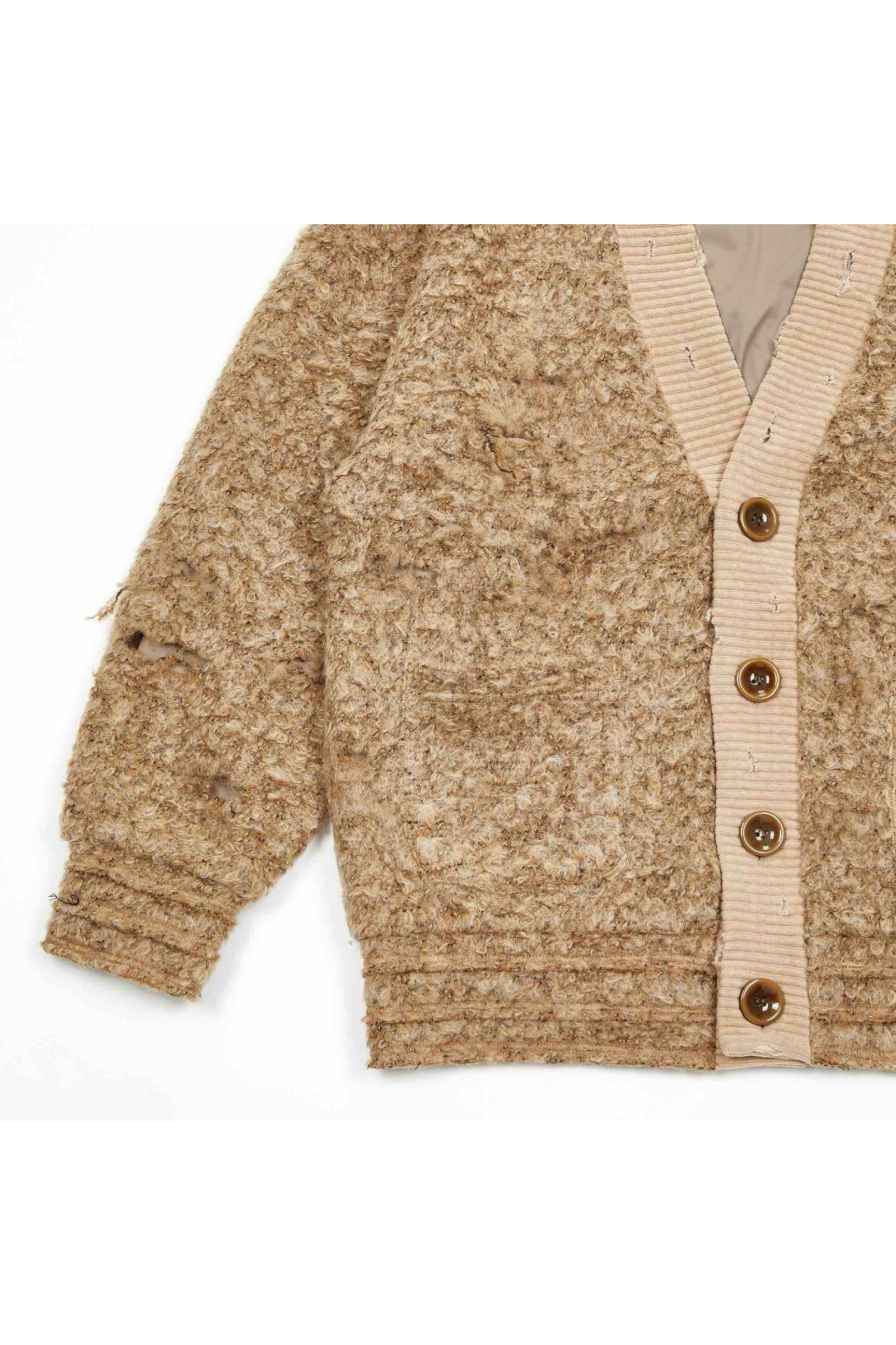Loop tweed cardigan / ループツイードカーディガン - BEIGE