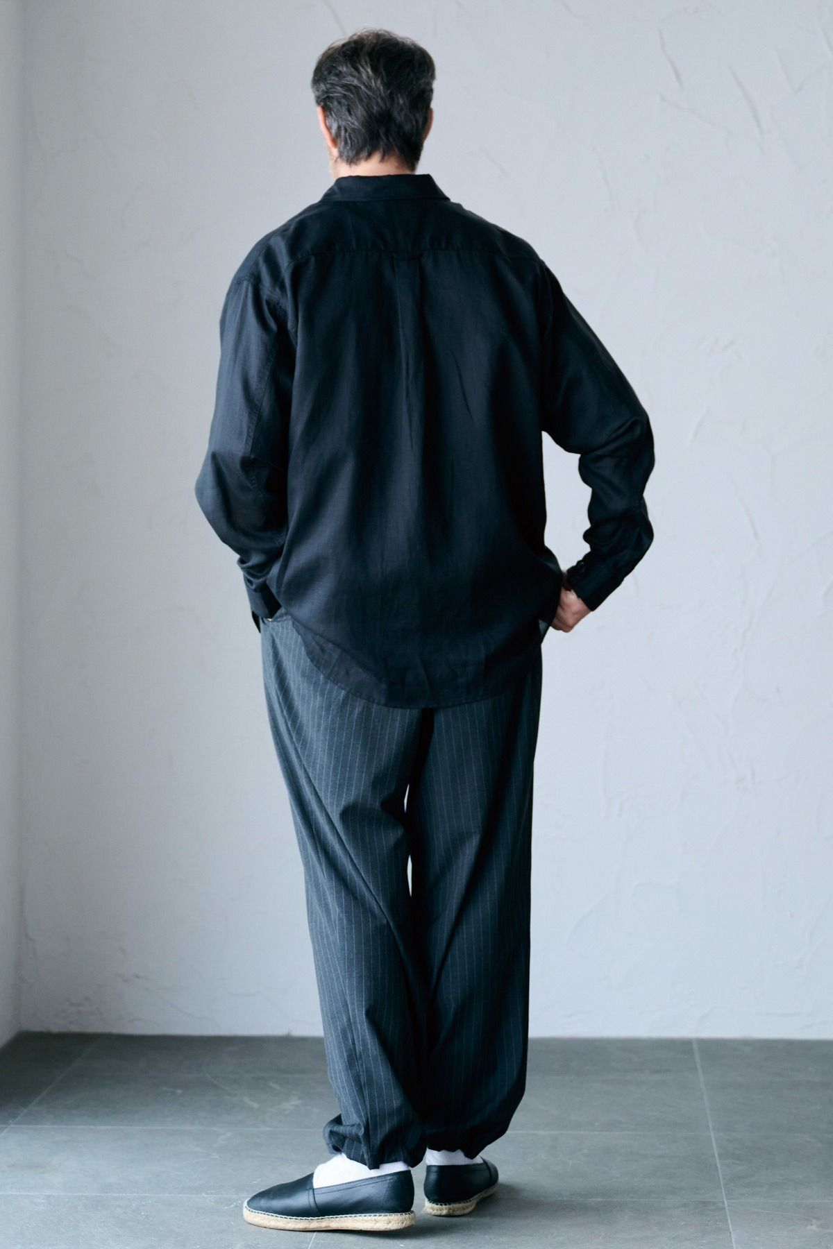 FRIESZ / LINEN LS SHIRT リネン長袖シャツ - BLACK