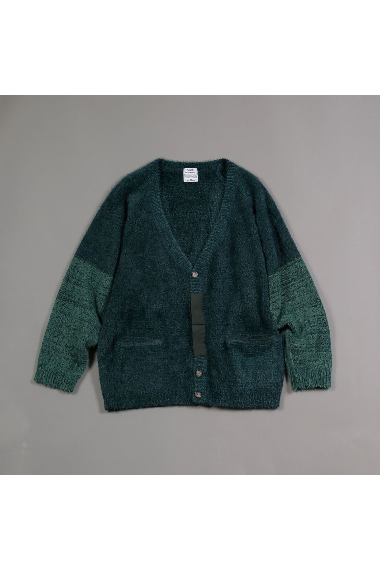 カーディガン : SHAGGY CARDIGAN "TOOCI" / シャギーカーディガン - グリーン