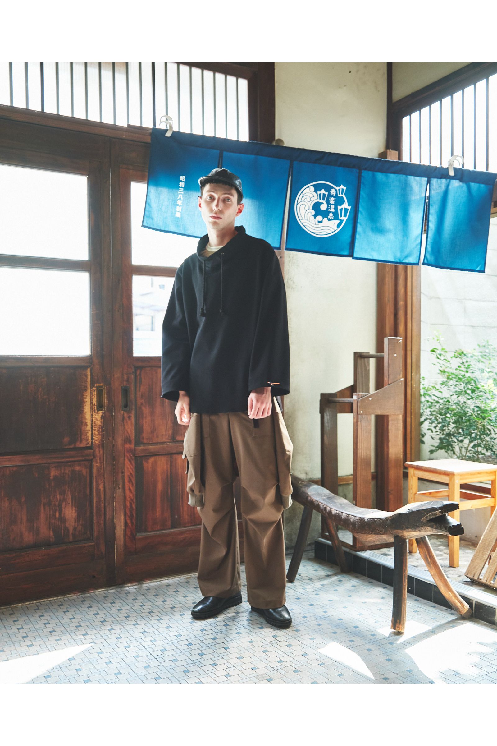 FISHERMAN-SWAET / フィッシャーマン スウェット : モックネックプルオーバー - BLACK