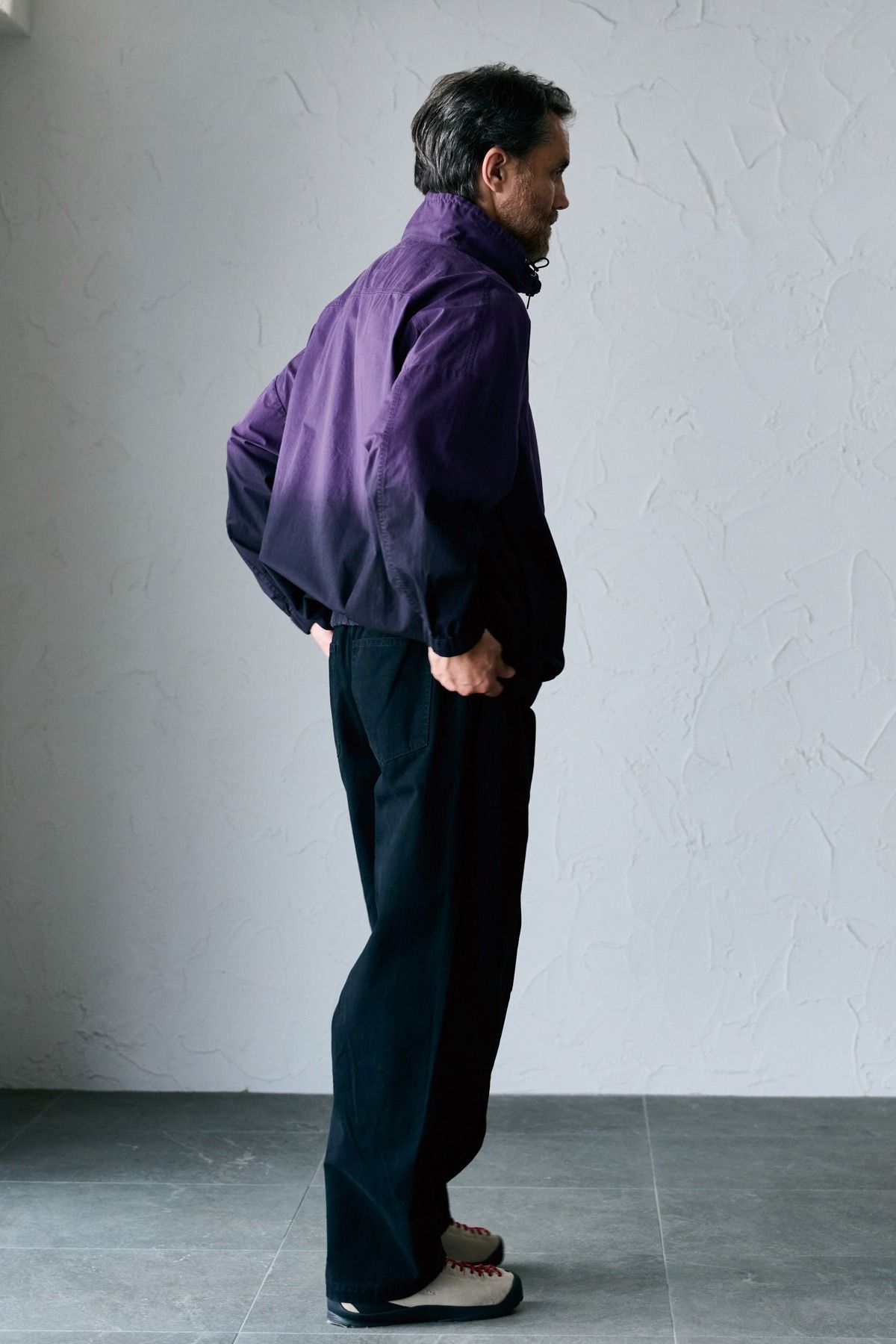 VILLON / STEP DYEING JACKET グラデーション染めトラックジャケット - PURPLE