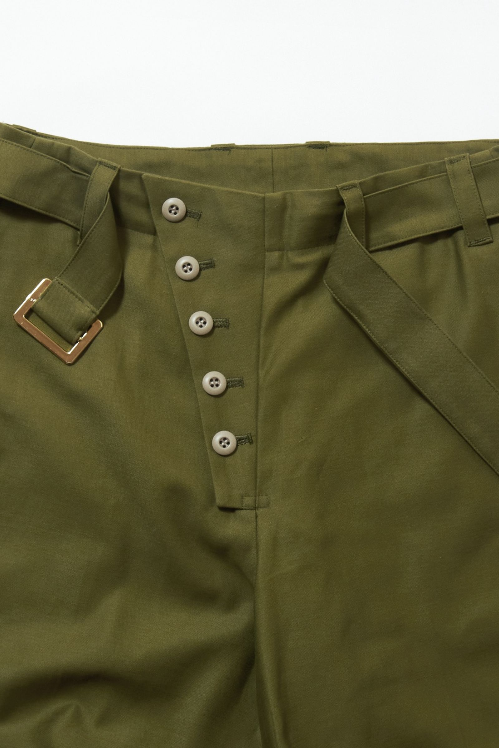 ワイドパンツ : Military satin belted PT / ミリタリーサテンベルテッドパンツ - khaki