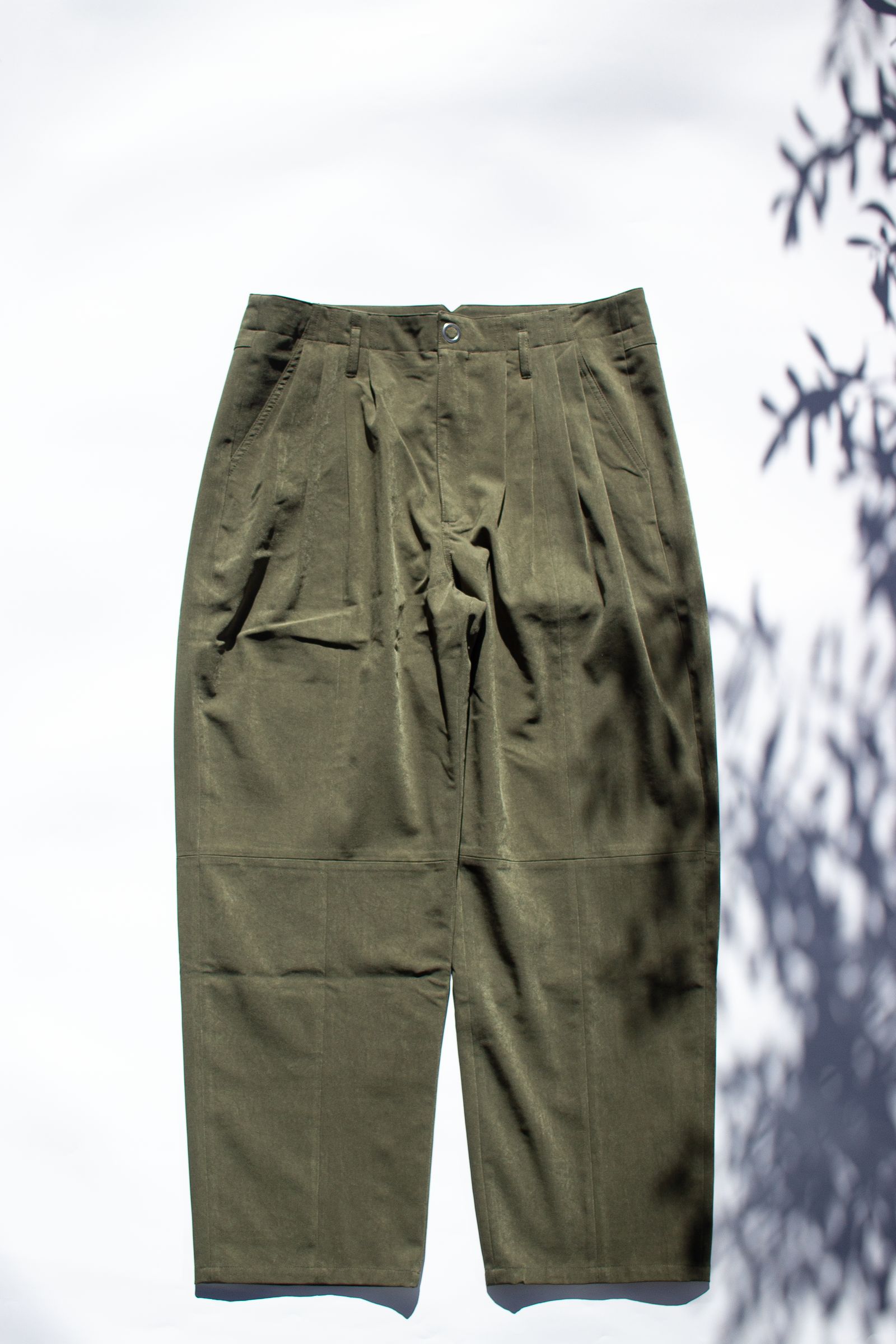 VEAGAN SUEDE TROUSERS  / ヴィーガンスエードトラウザーズ "MCADAM" - KHAKI