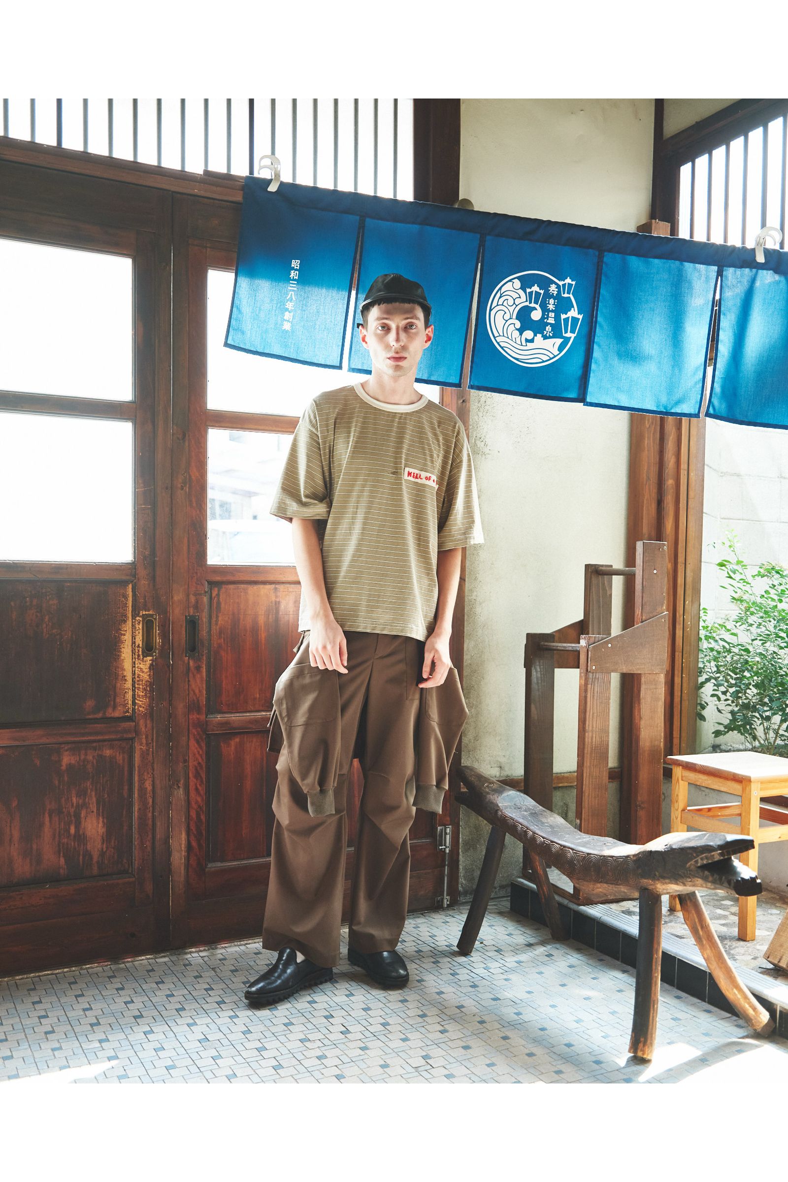 ECHOES-TEE  / エコーズTシャツ : ボーダーTシャツ - BEIGE