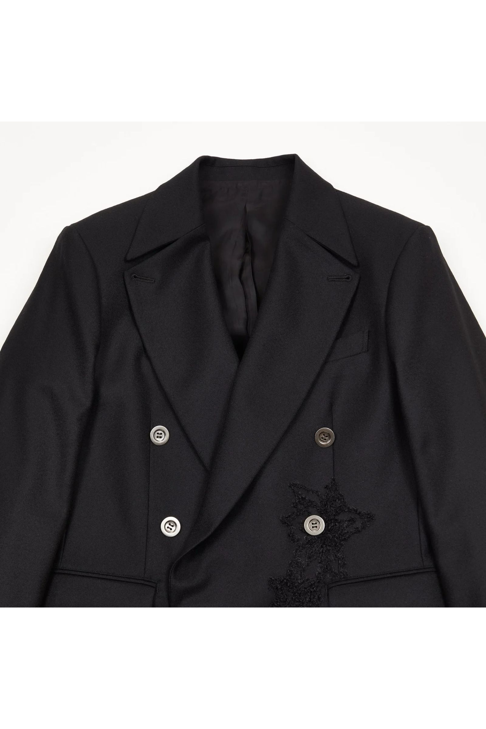 Code embroidery jacket / コード・エンブロイダリー(コード刺繍) ジャケット - BLACK