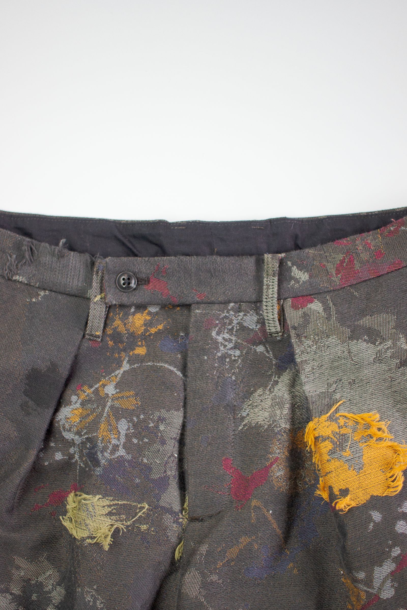 paint jacquard trousers - charcoal gray