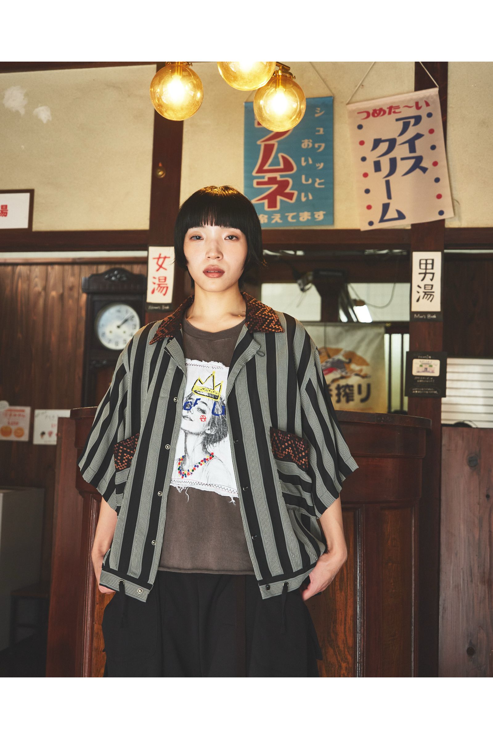 GOODFELLAS-SH / グッドフェローズシャツ : 開襟シャツ - GRAY