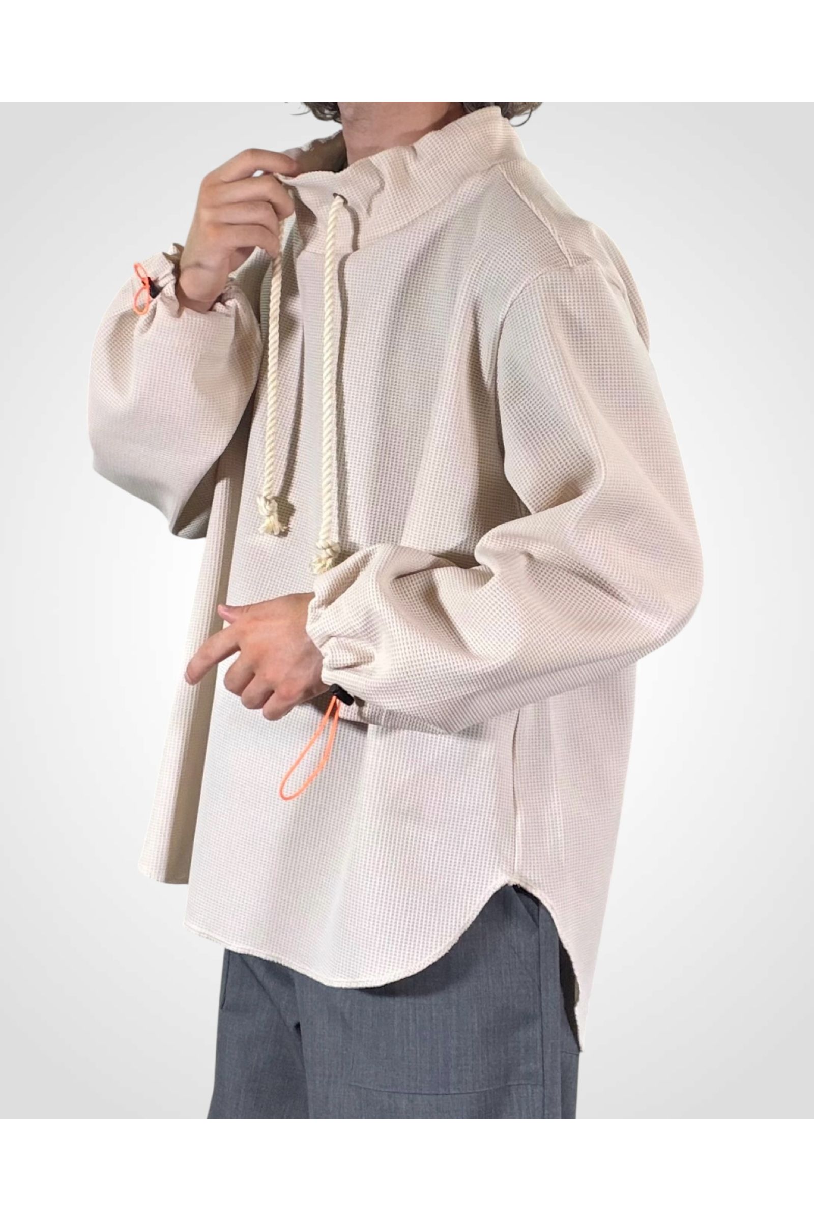 FISHERMAN-SWAET / フィッシャーマン スウェット : モックネックプルオーバー - BEIGE