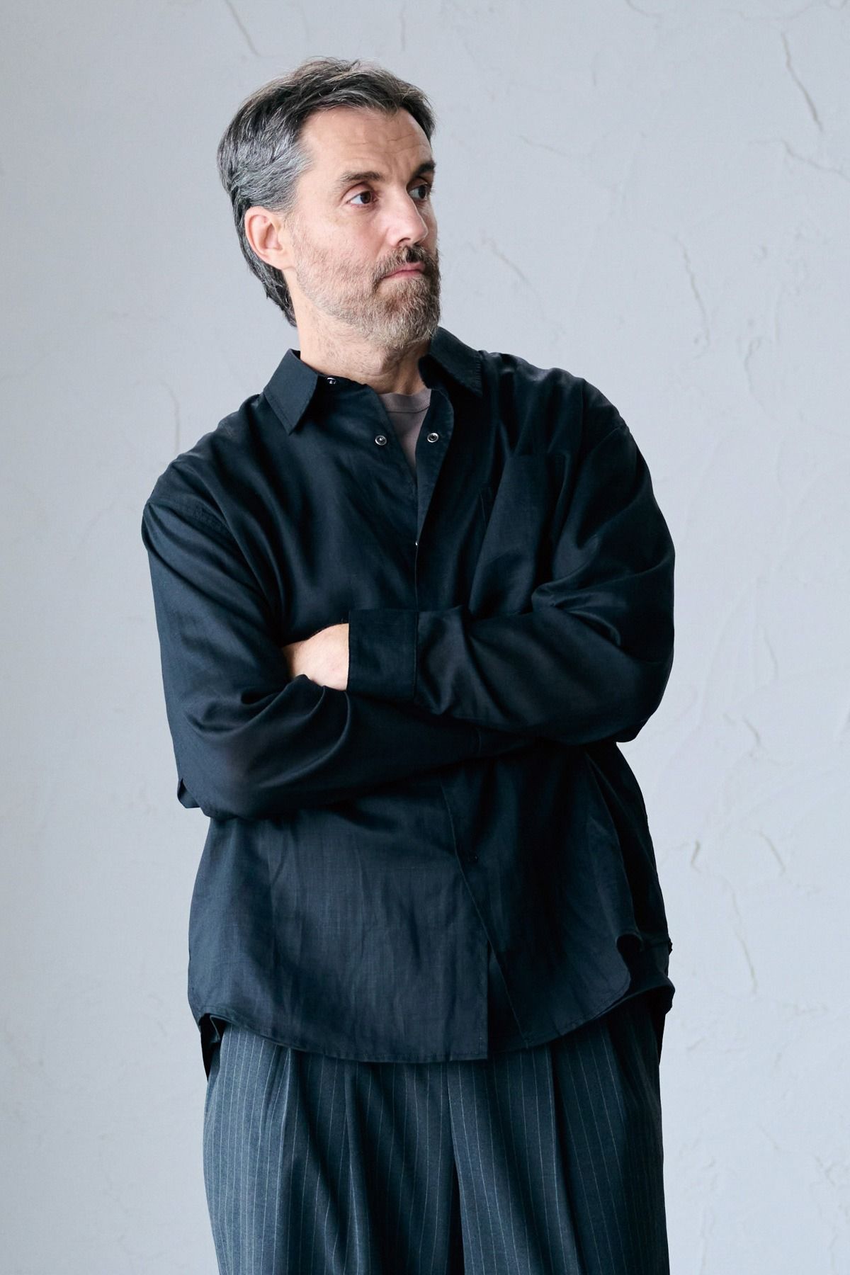 FRIESZ / LINEN LS SHIRT リネン長袖シャツ - BLACK