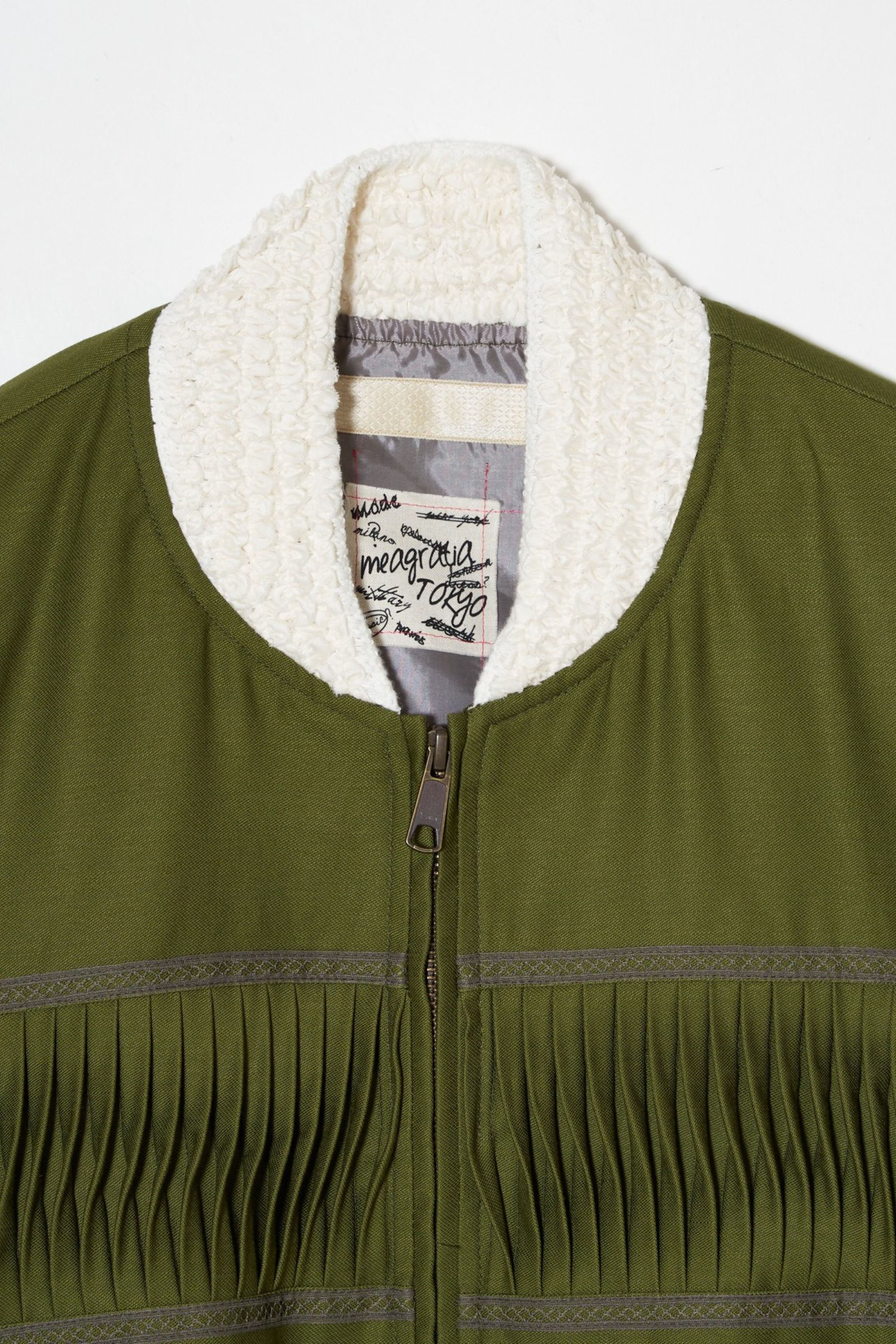 MA-1ブルゾン : Military satin fringe BL / ミリタリーサテンフリンジブルゾン - khaki