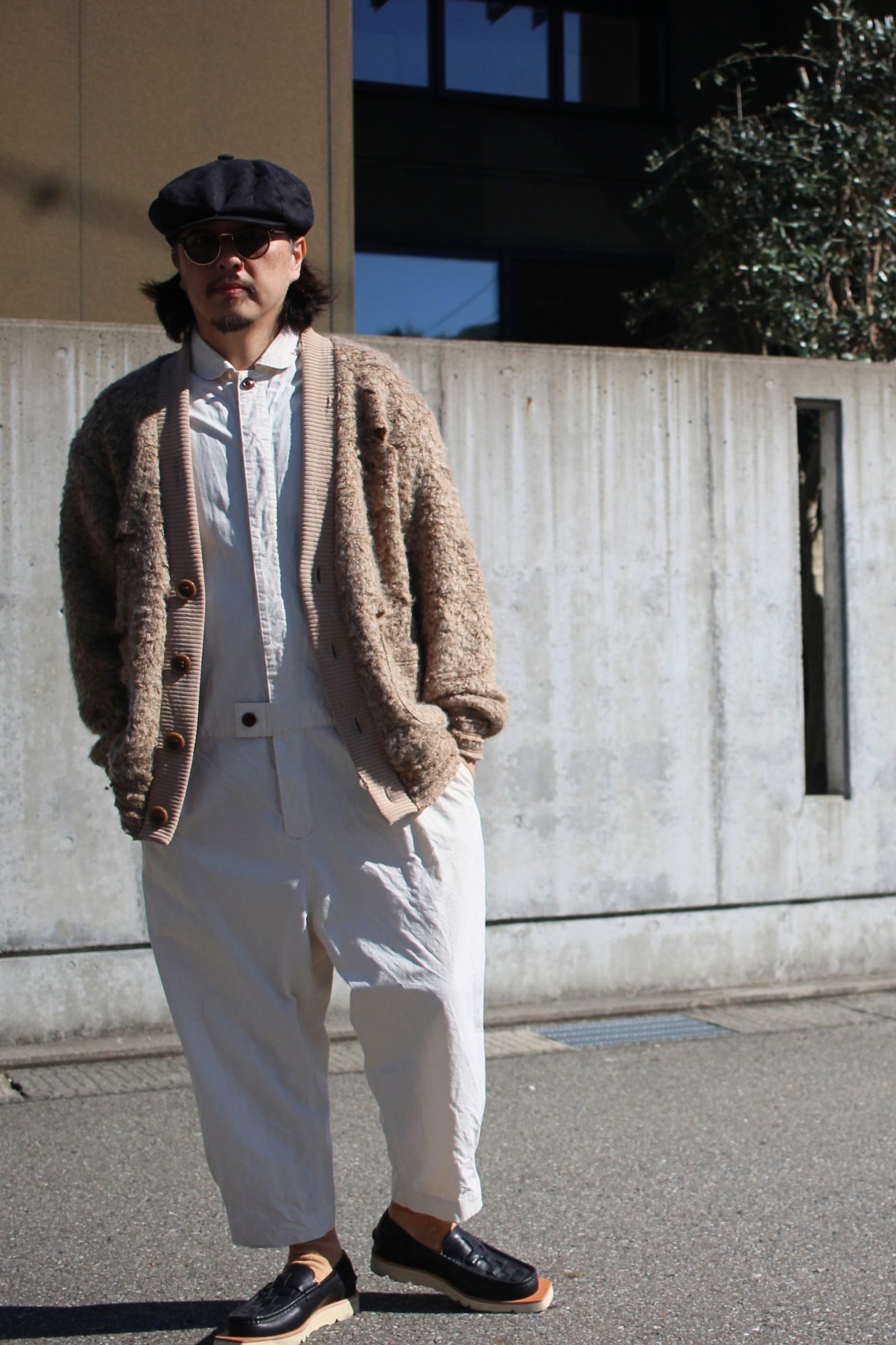 Loop tweed cardigan / ループツイードカーディガン - BEIGE