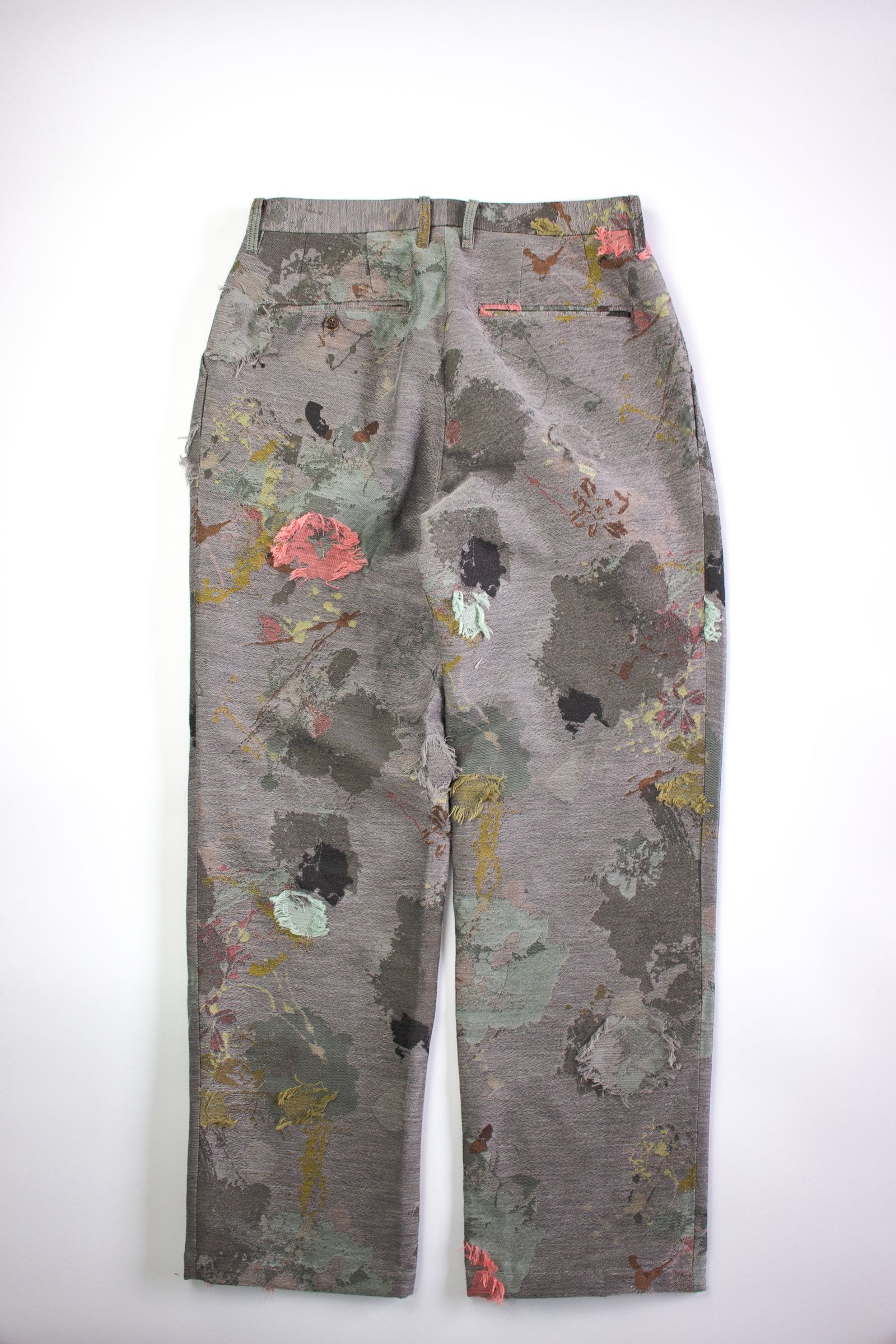 paint jacquard trousers - gray