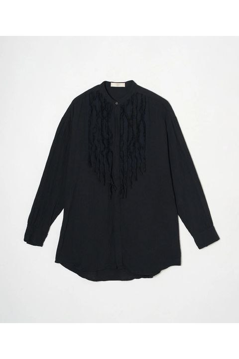 Gauze dress shirt / ガーゼドレスシャツ - BLACK