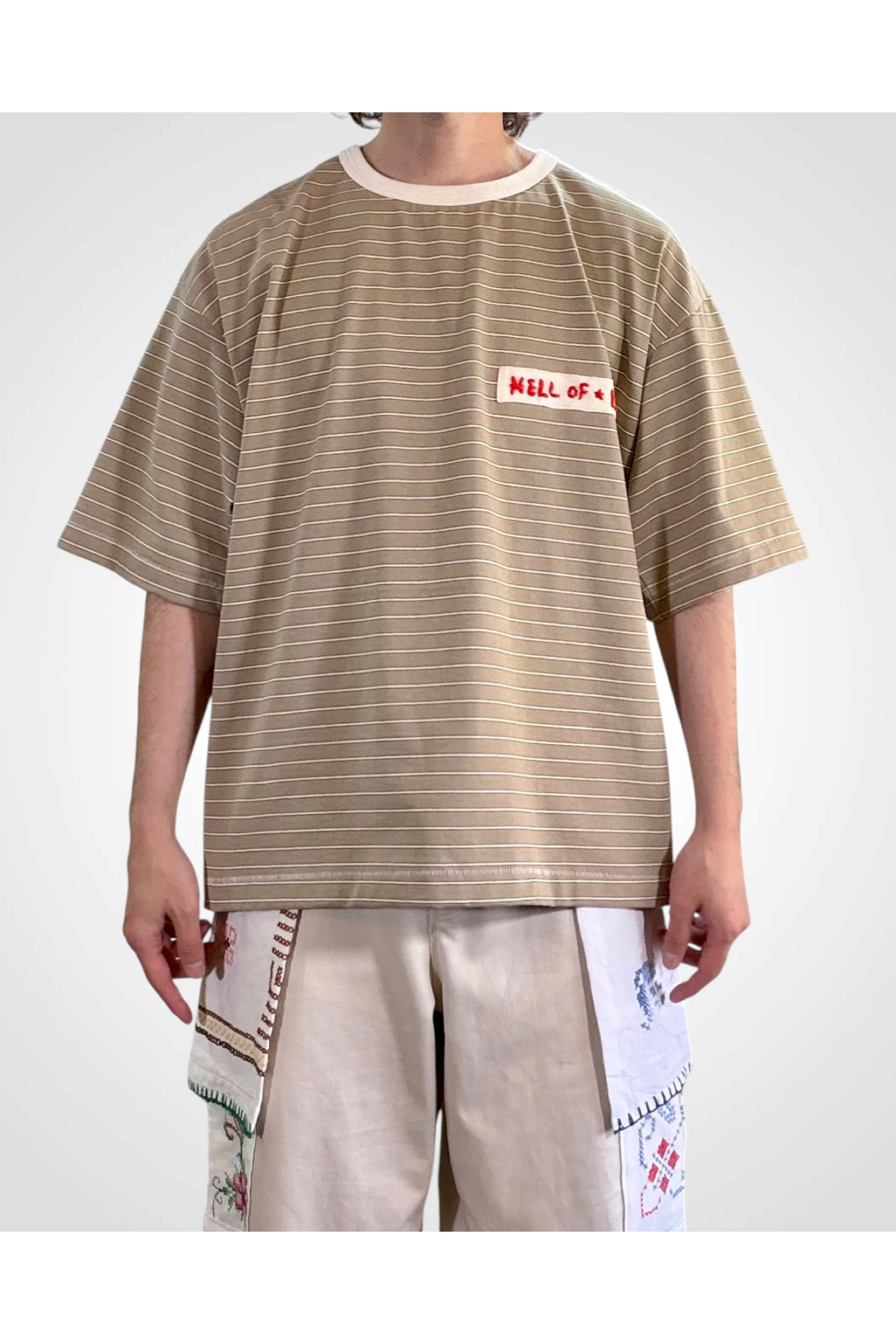 ECHOES-TEE  / エコーズTシャツ : ボーダーTシャツ - BEIGE