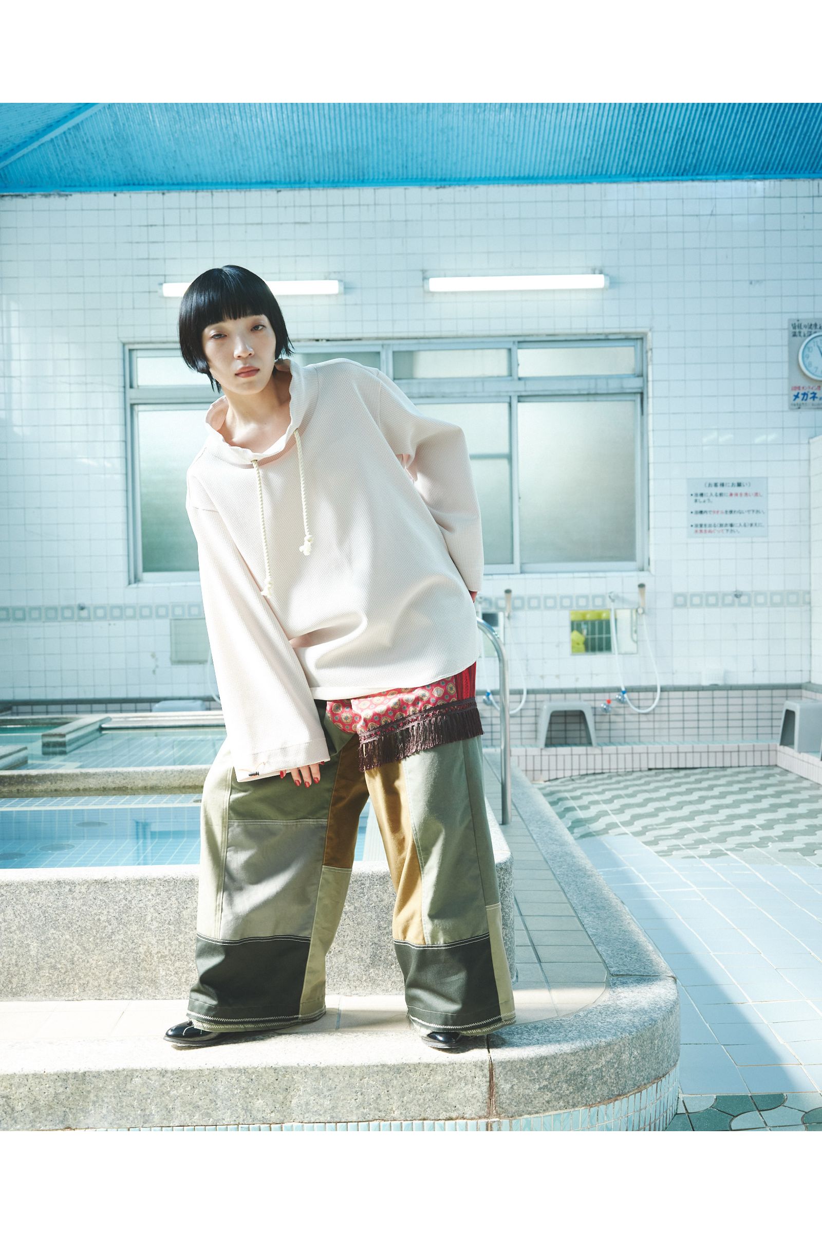 FISHERMAN-SWAET / フィッシャーマン スウェット : モックネックプルオーバー - BEIGE