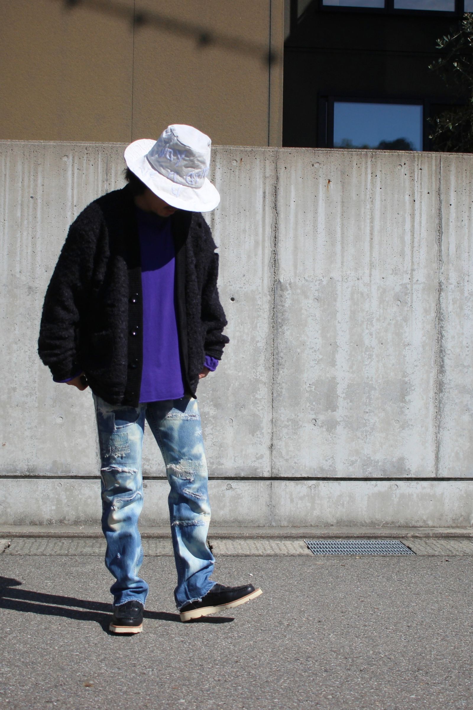 Loop tweed cardigan / ループツイードカーディガン - BLACK