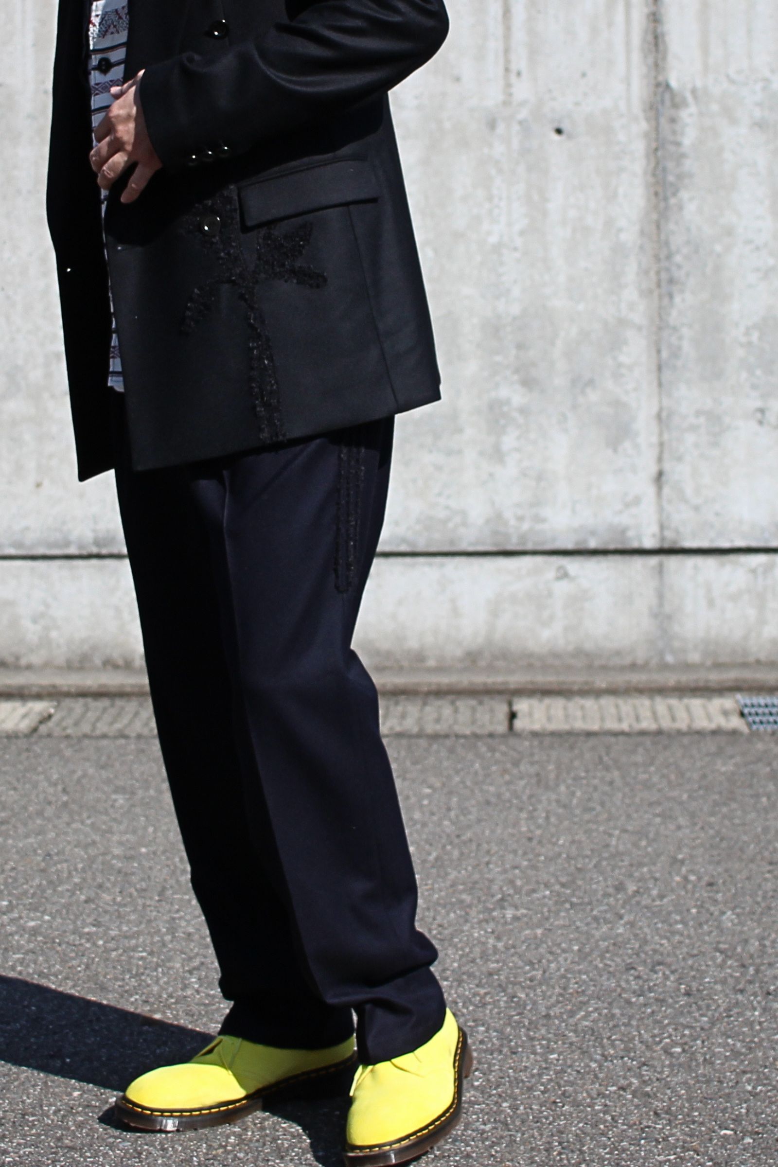 Code embroidery trousers / コード・エンブロイダリー(コード刺繍) トラウザー - NAVY