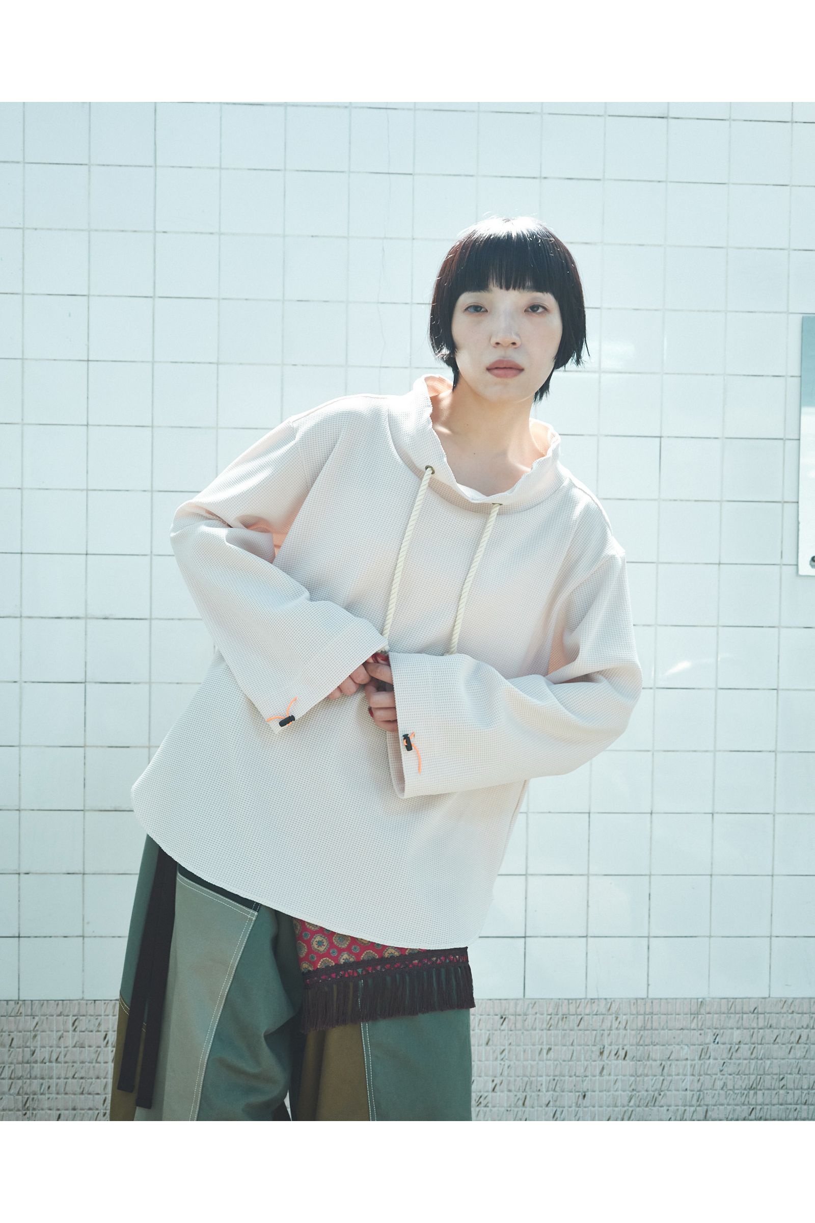 FISHERMAN-SWAET / フィッシャーマン スウェット : モックネックプルオーバー - BEIGE