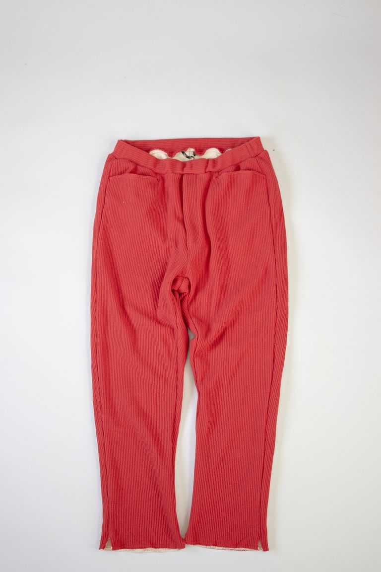 roundabout - Rib Knit Slim Straight Easy Pants / リブニットスリム