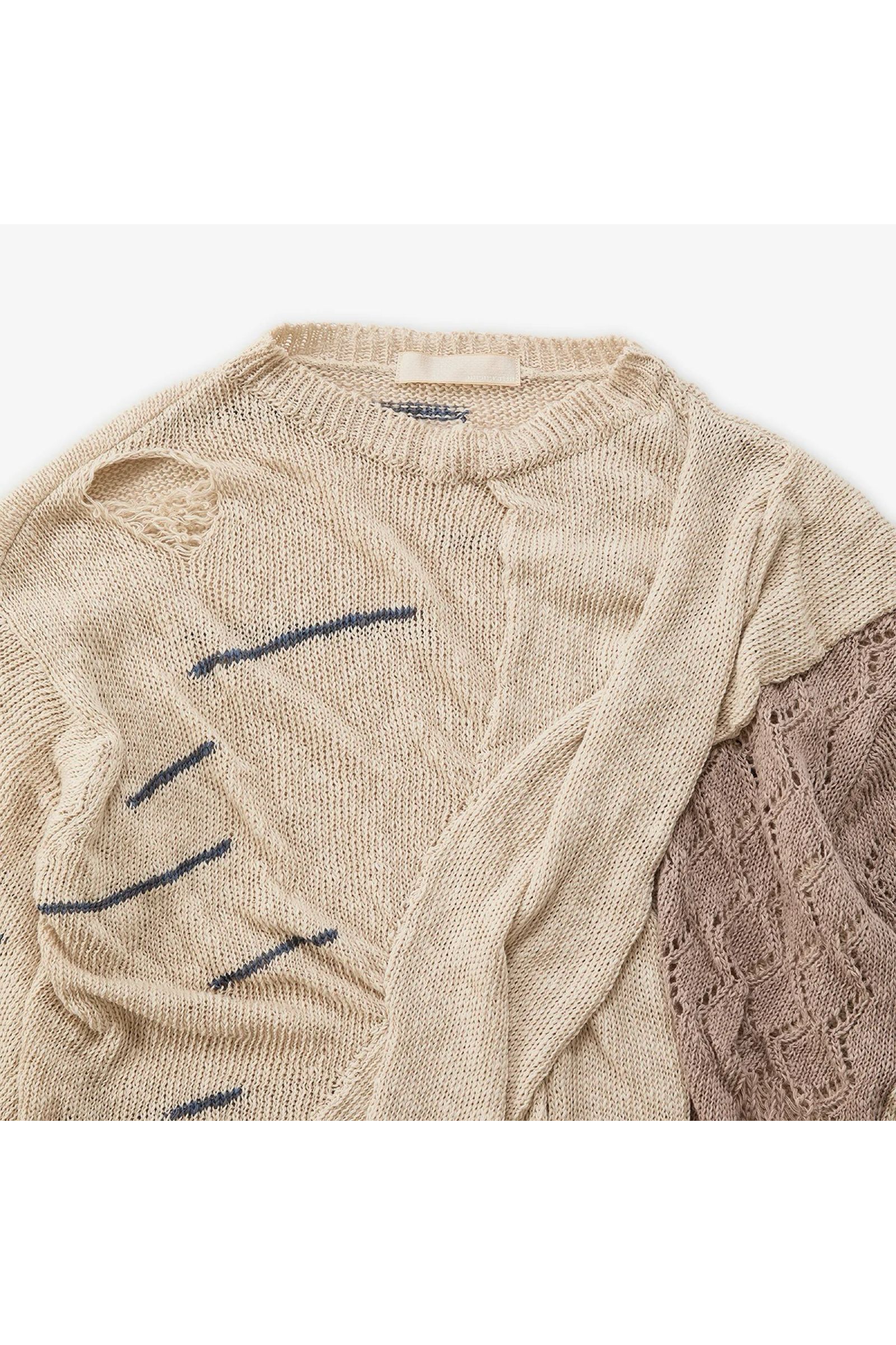 Mixed texture Knit / ミックステクスチャーニット - BEIGE