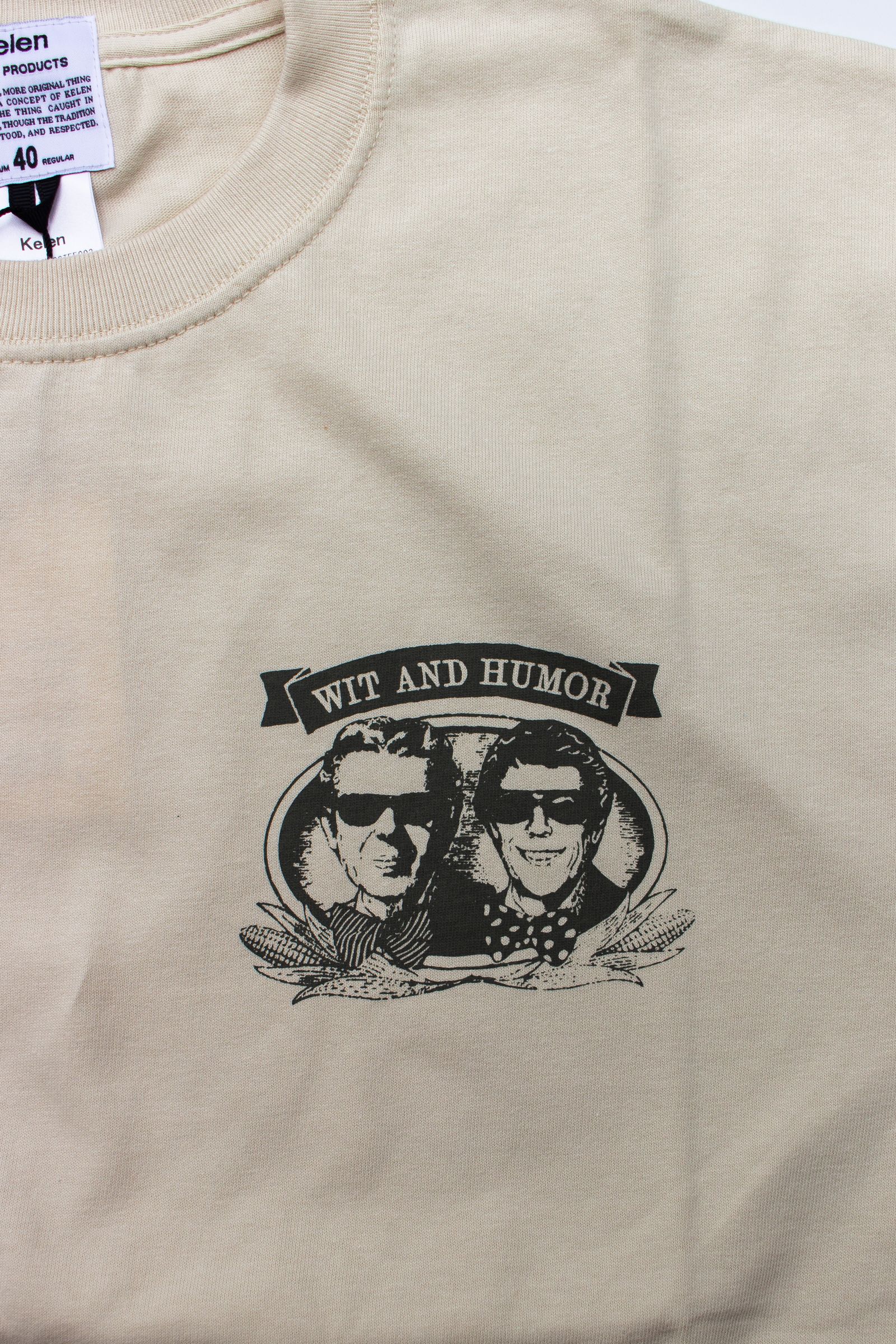 Tシャツ: GRAPHIC SCREEN TEE "THE MAN" / グラフィックスクリーンTEE - サンドベージュ