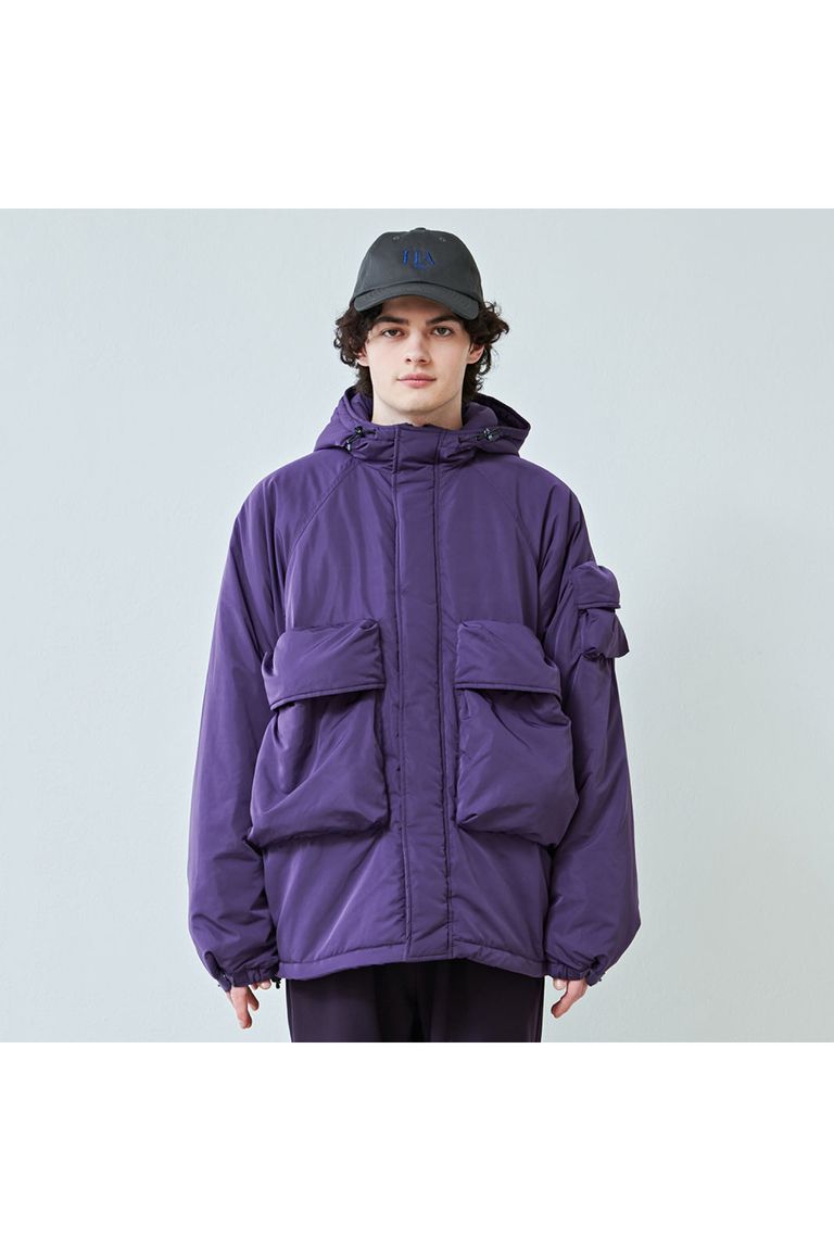 kelen - 中綿ジャケット : BIG POCKET HOODED PUFF JACKET