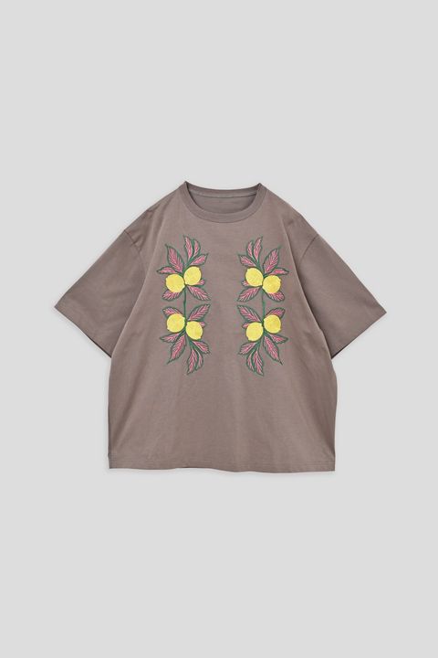 MEGURU / NEEDLE PATCH TOP 刺繍Tシャツ - GRAYGE