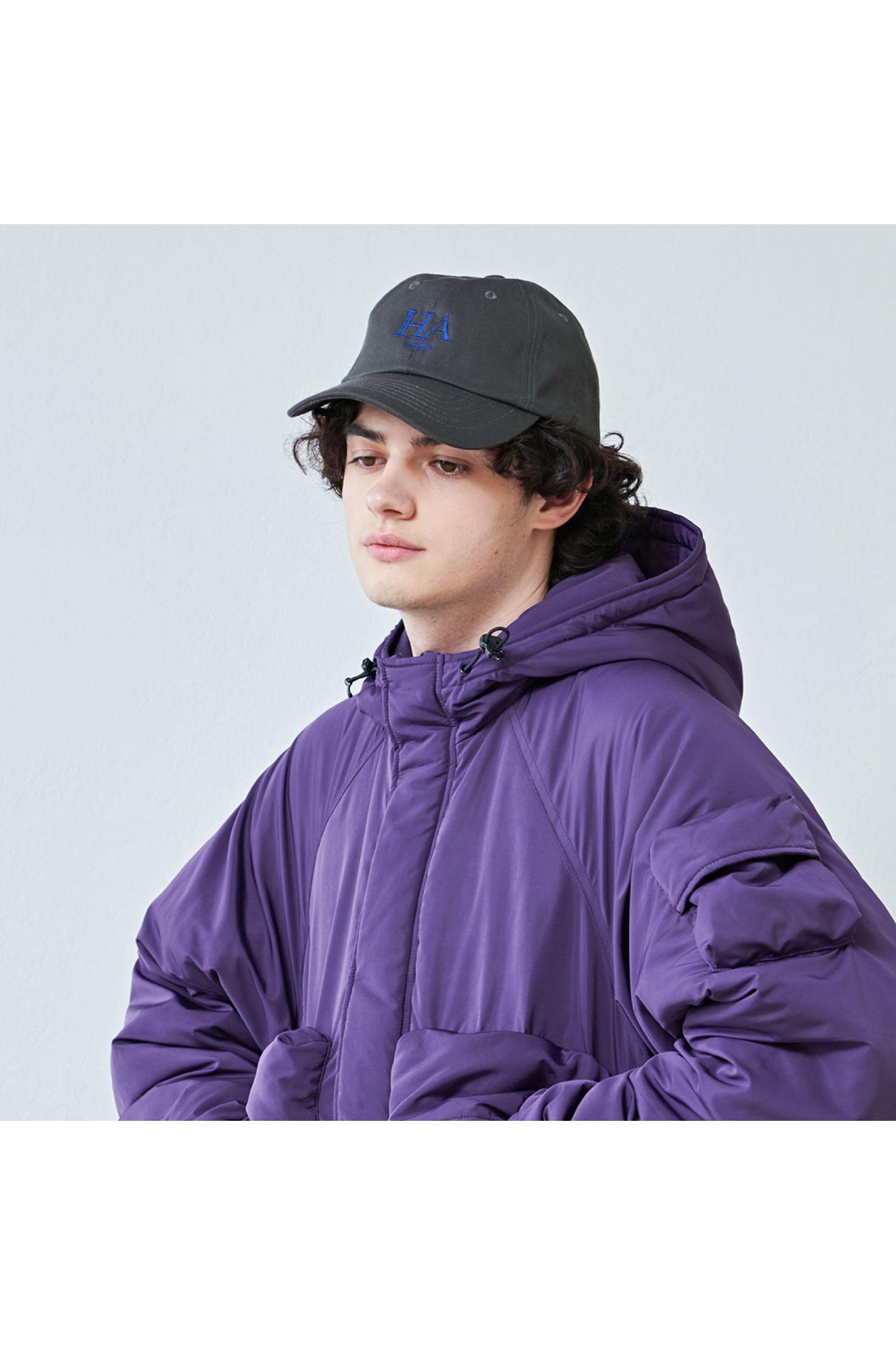 中綿ジャケット  : BIG POCKET HOODED PUFF JACKET "HYATT PUFF" / ビッグポケットフーデッドパフジャケット - パープル