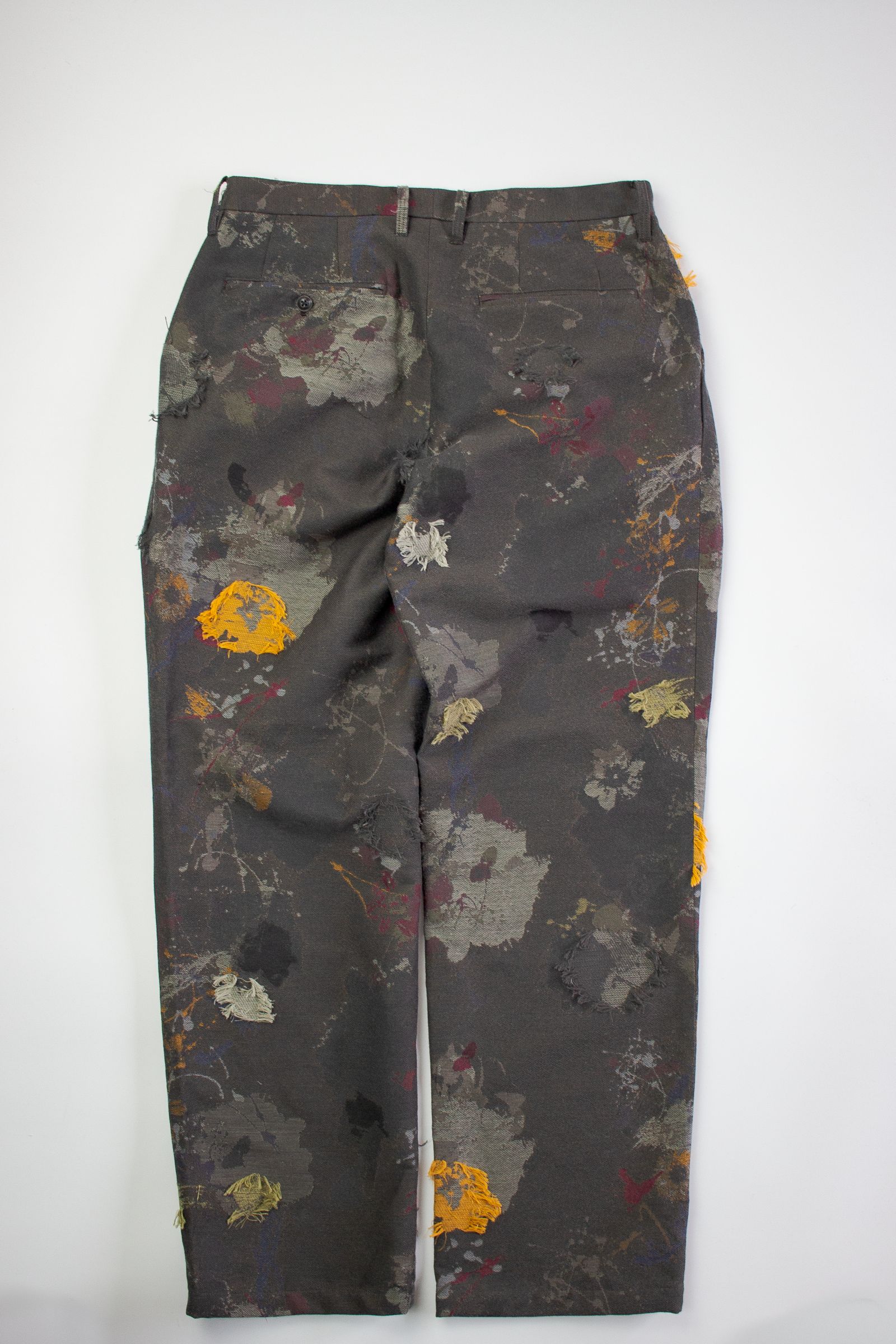 paint jacquard trousers - charcoal gray