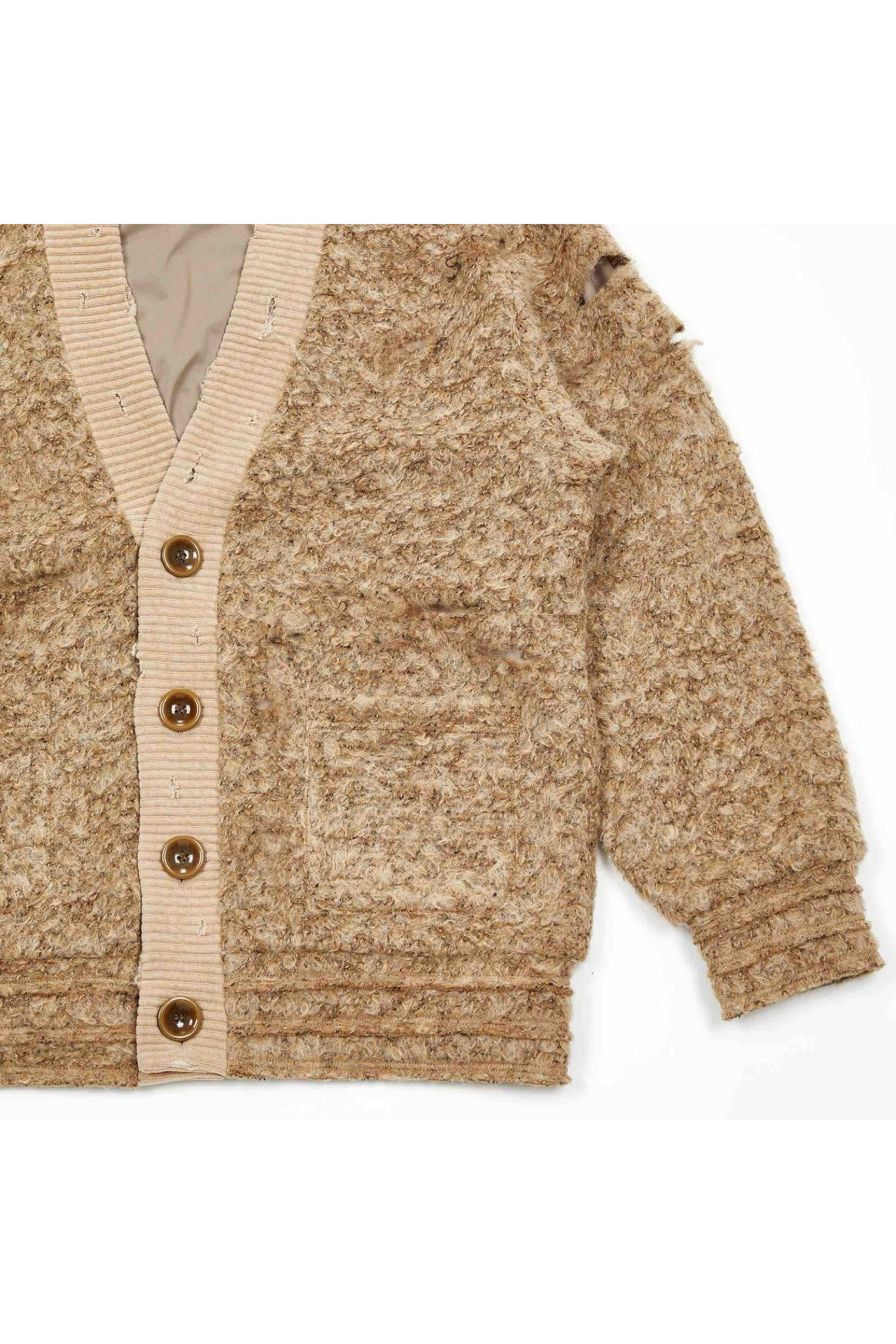 Loop tweed cardigan / ループツイードカーディガン - BEIGE