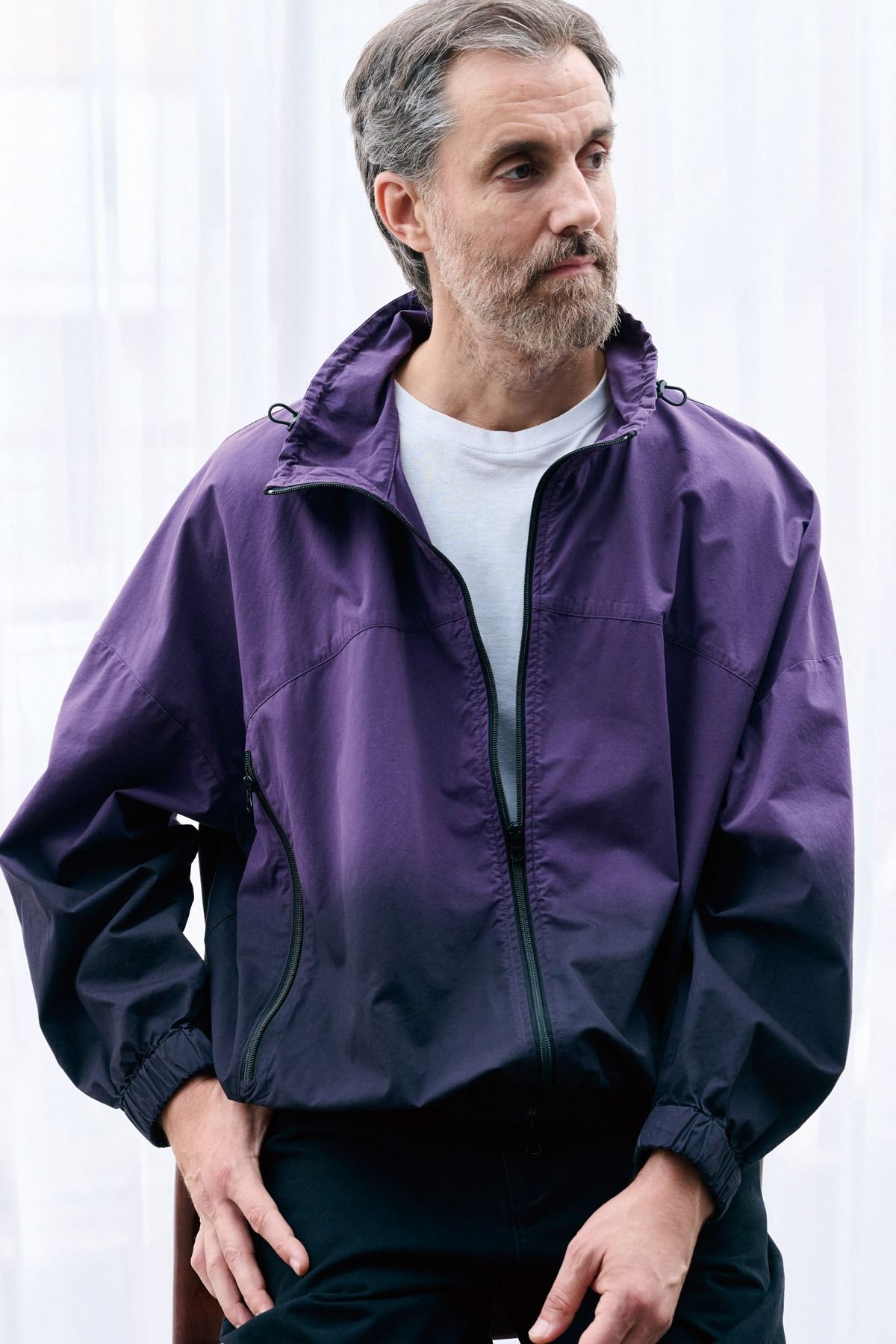 VILLON / STEP DYEING JACKET グラデーション染めトラックジャケット - PURPLE