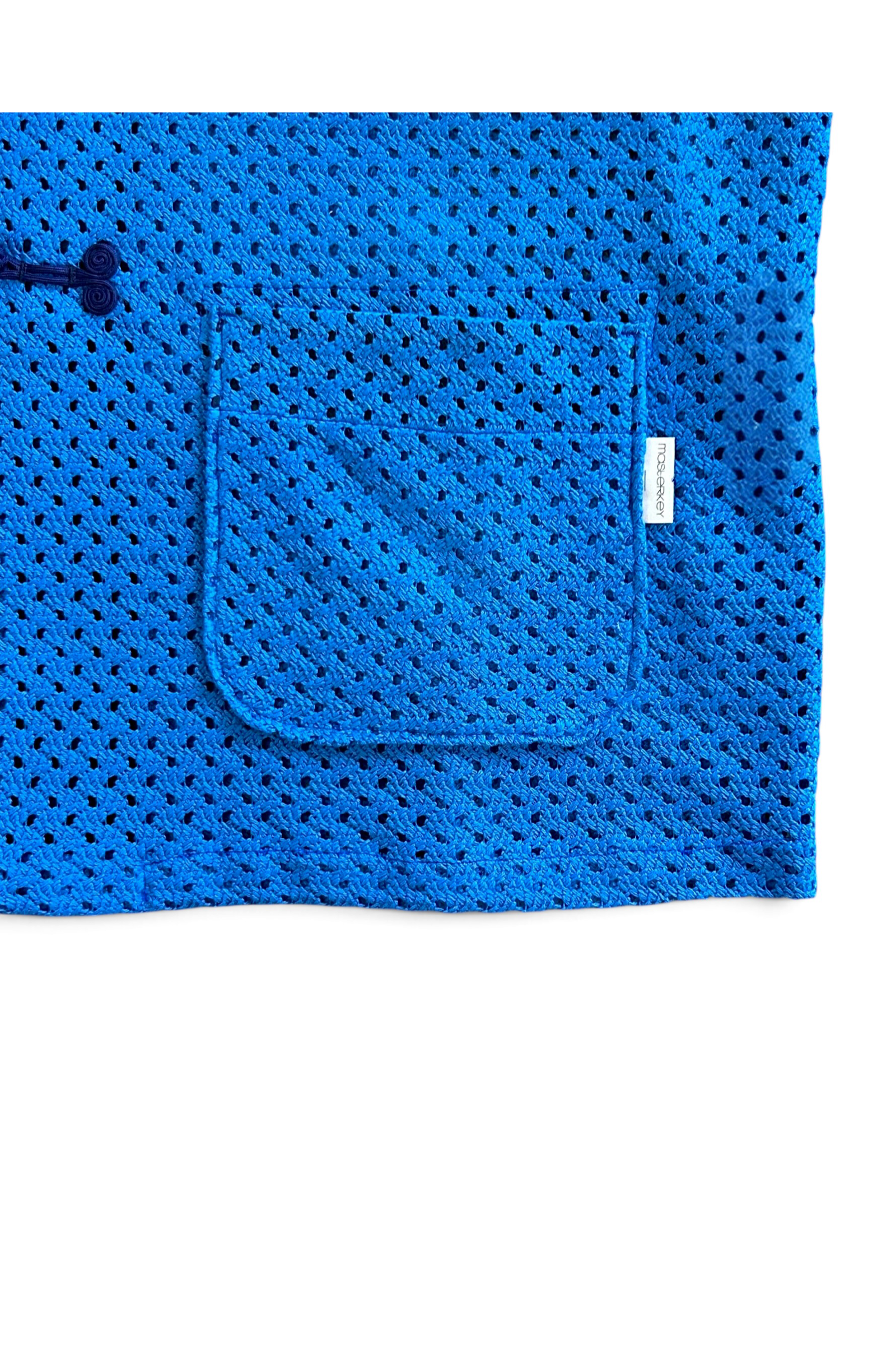 WOVEN-CARDIGAN / ウーブンカーディガン : メッシュカーディガン - BLUE