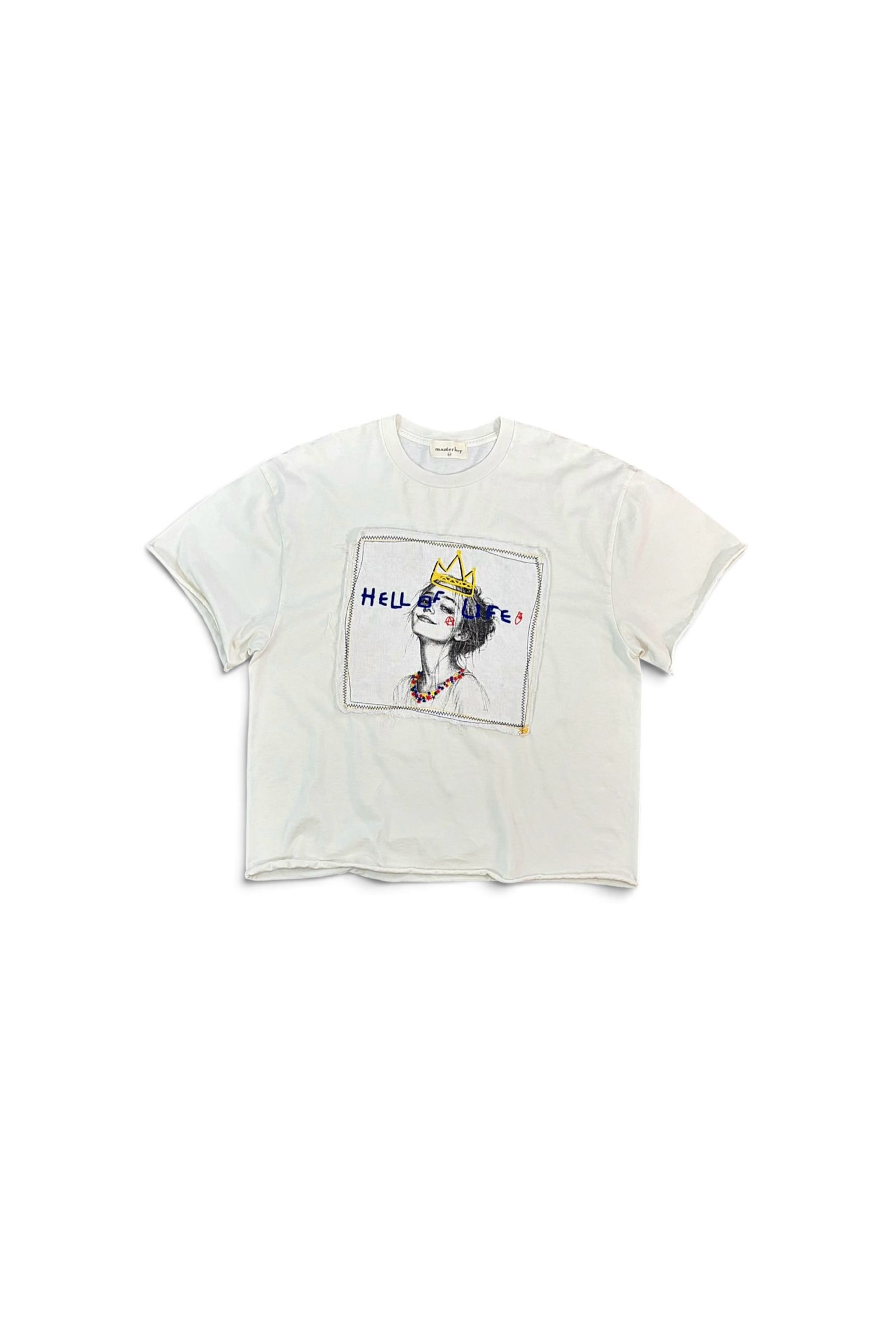 HELL OF A LIFE-TEE / ヘル オブ ア ライフ Tシャツ : 刺繍デザインTシャツ - WHITE