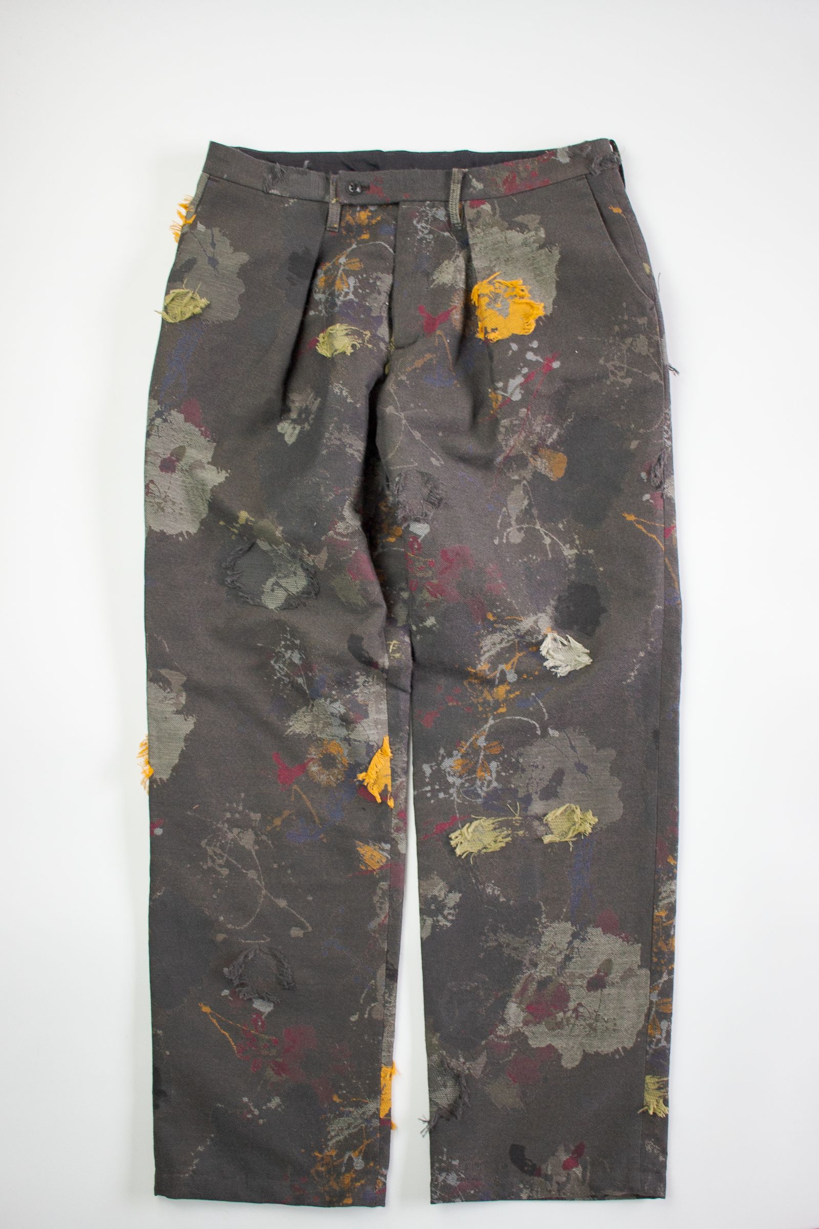 paint jacquard trousers - charcoal gray